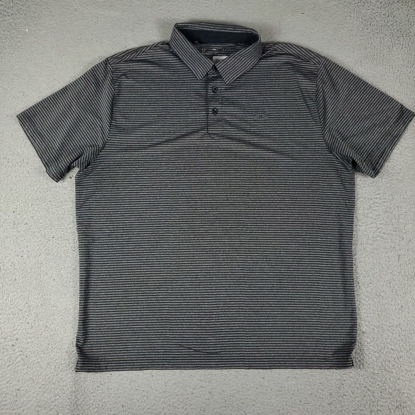 Under Armour Under Armour Polo Shirt Mens 2XL Gray Striped Golf Casual Short Sleeve Polo Size US XXL / EU 58 / 5 - 3 Thumbnail