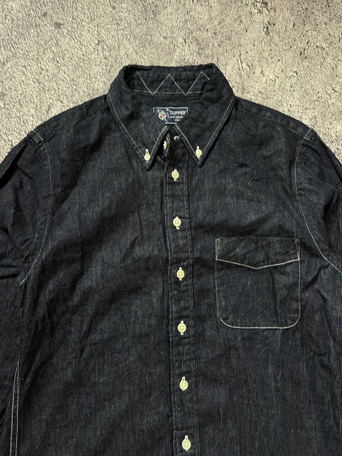Japanese Brand DUFFER DENIM BLUE INDIGO SHIRT Size US M / EU 48-50 / 2 - 5 Thumbnail