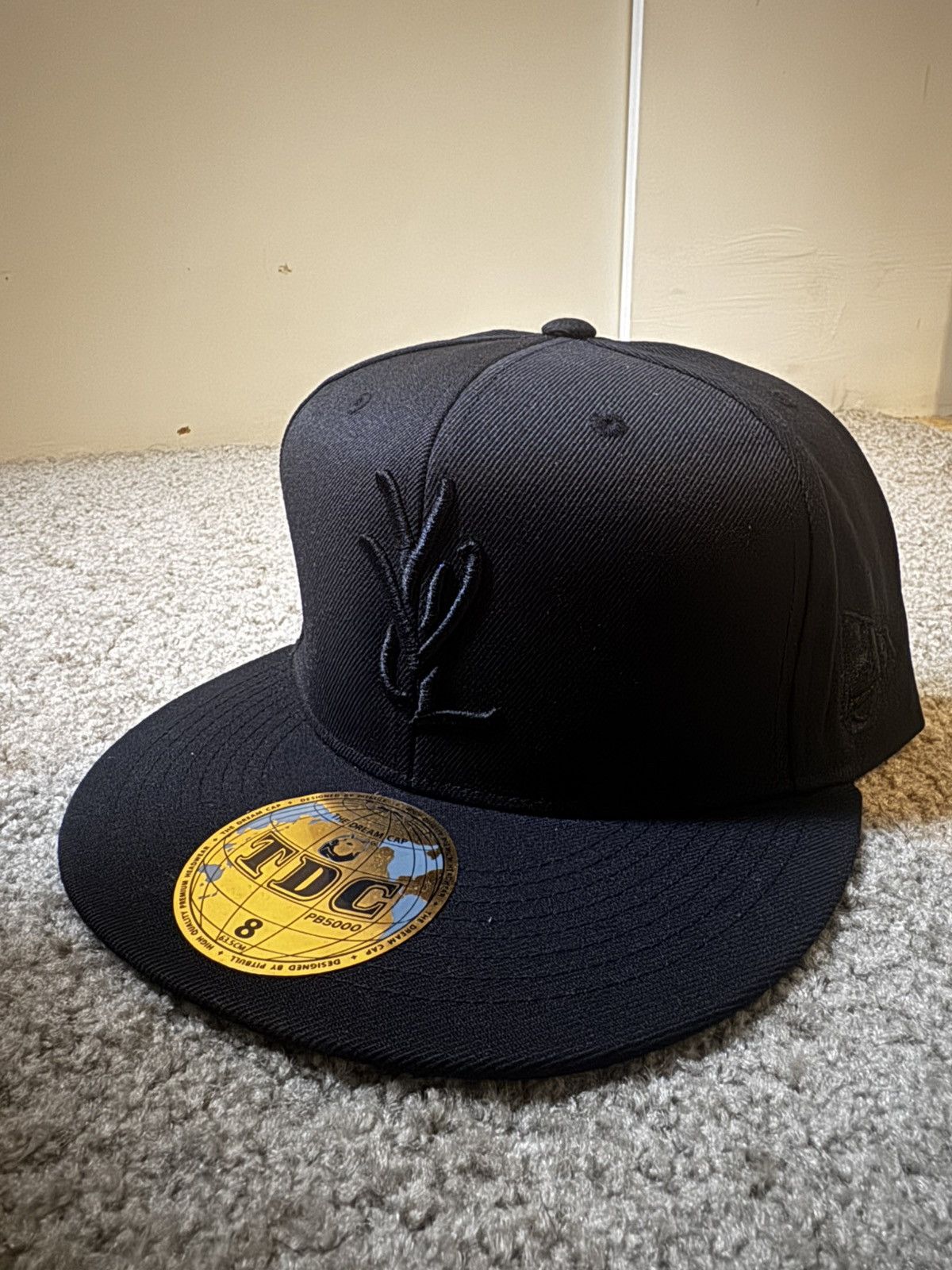Playboi Carti Playboi Carti YVL Fitted hat BLACK ON BLACK + Brand New Size ONE SIZE - 2 Thumbnail