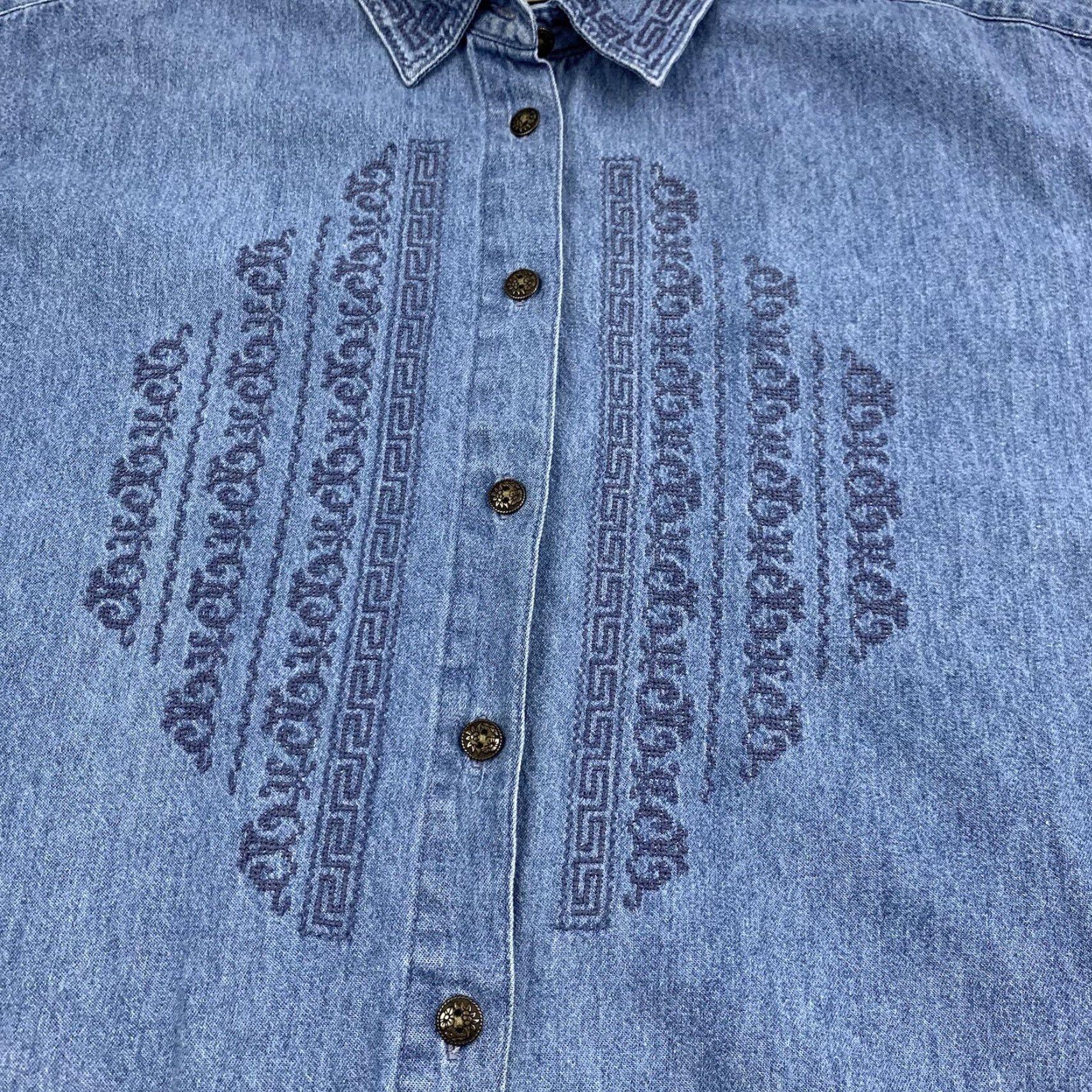 Vintage VINTAGE St. Johns Bay Denim Button Up Shirt Womens 18w Blue Embroidered 90s Y2K Shirt Womens 18w Blue Embroidered 90s Y2K Size XXL / US 16-18 / IT 52-54 - 2 Thumbnail