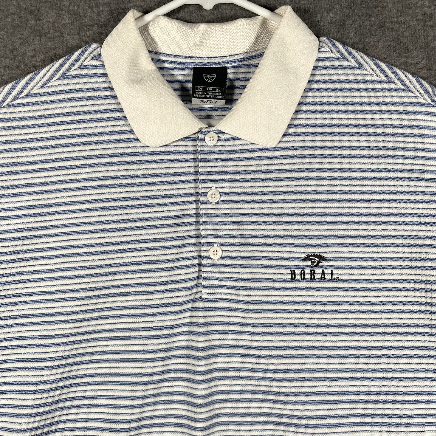 Nike Nike Dri-FIT Doral Polo Shirt Mens 2XL Blue White Striped Short Sleeve Golf Shirt Size US XXL / EU 58 / 5 - 2 Thumbnail