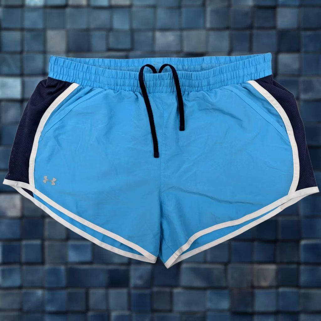 Under Armour Under Armour Athletic Shorts Women M Blue Aqua Insert Draw String Running (30x3) Size 32" / US 10 / IT 46 - 1 Thumbnail