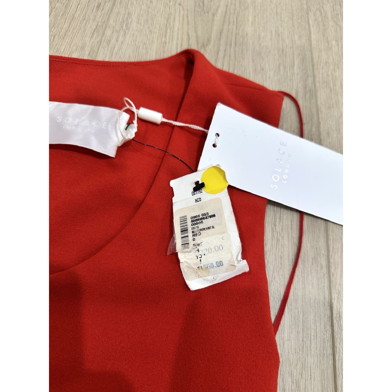 Solace London NWT Solace London Mille Crepe Gown Red 0US/4UK Ball Gown Short Sleeve Asym Neckline Women's Dress Long 95% Polyester 5% Elastane Size XS / US 0-2 / IT 36-38 - 6 Thumbnail