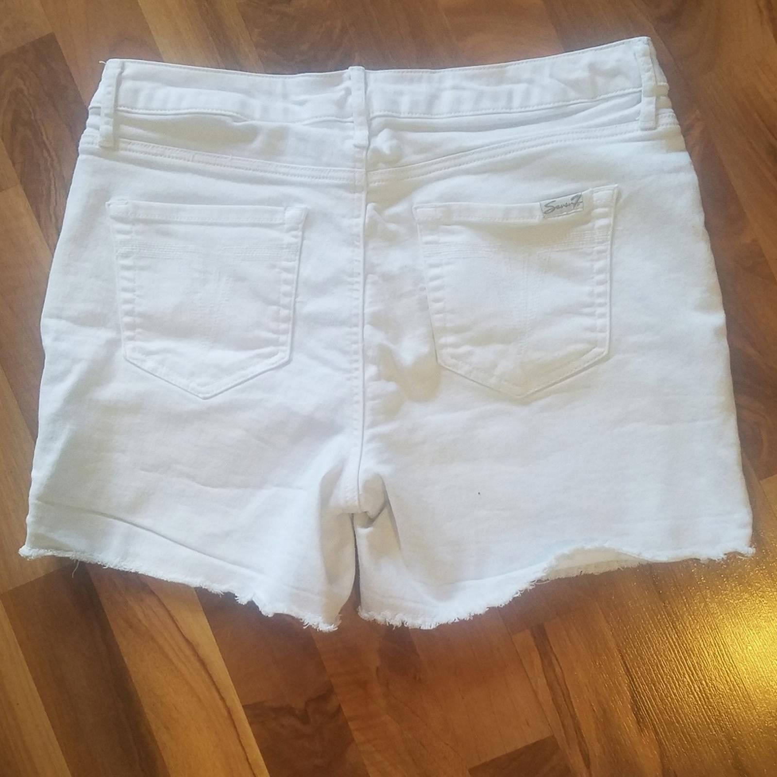 Seven 7 Seven7 White Denim Shorts Size 10 Size 32" / US 10 / IT 46 - 2 Thumbnail