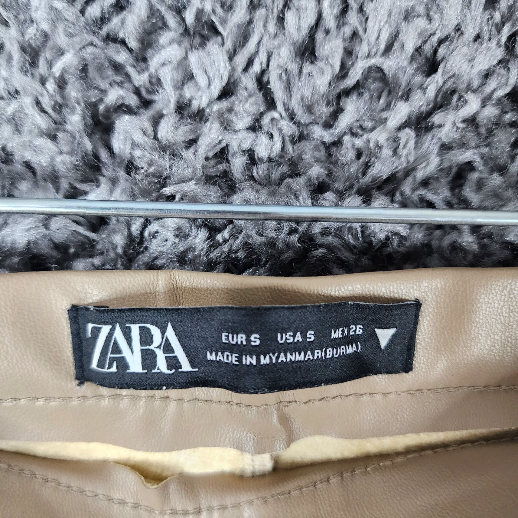 Zara Zara Pants Womens Brown Skinny 100% Polyester Side Zip Stretch Size S Size 28" / US 6 / IT 42 - 3 Thumbnail