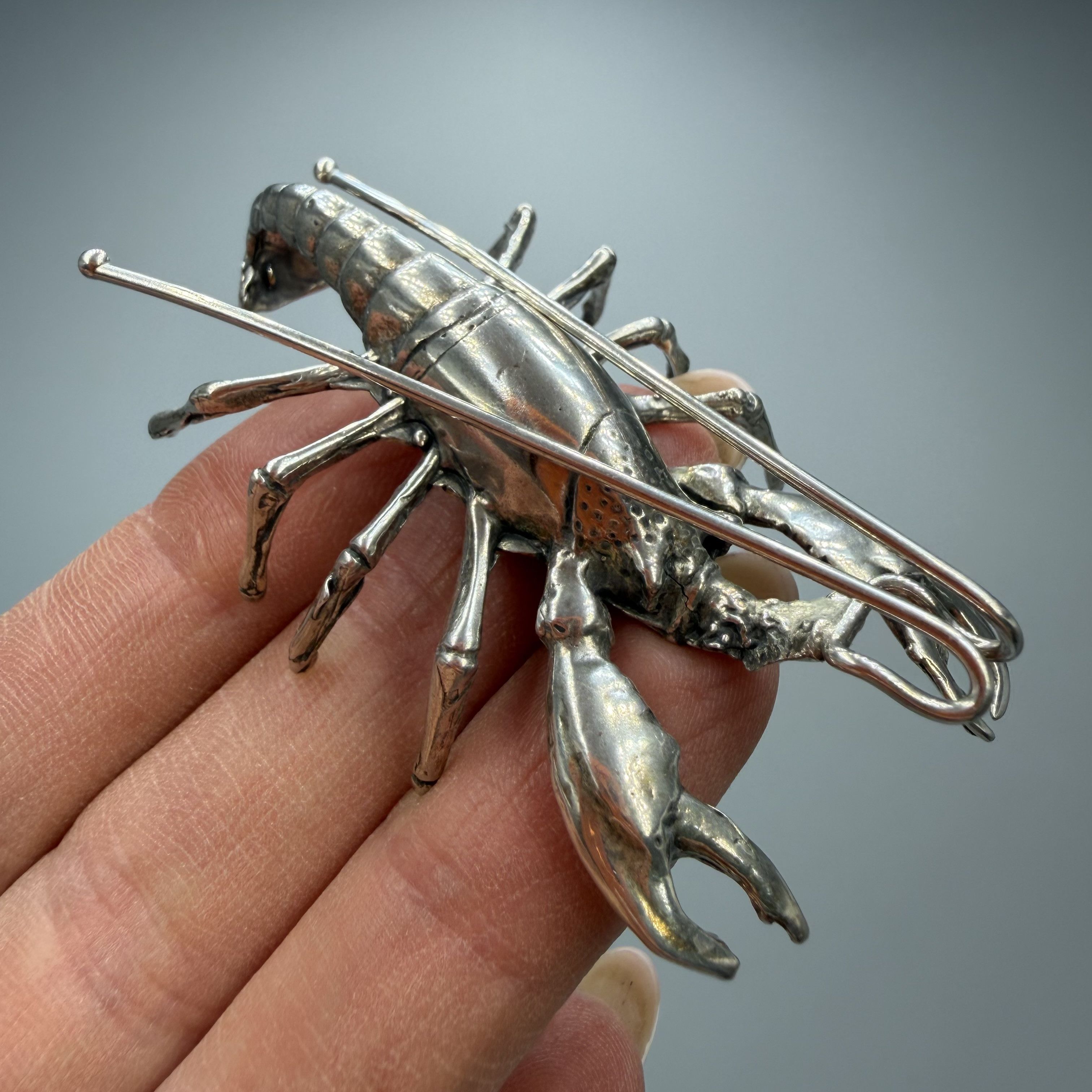 Vintage Vintage Italian 800 Silver Lobster Figurine Miniature Size ONE SIZE - 1 Thumbnail