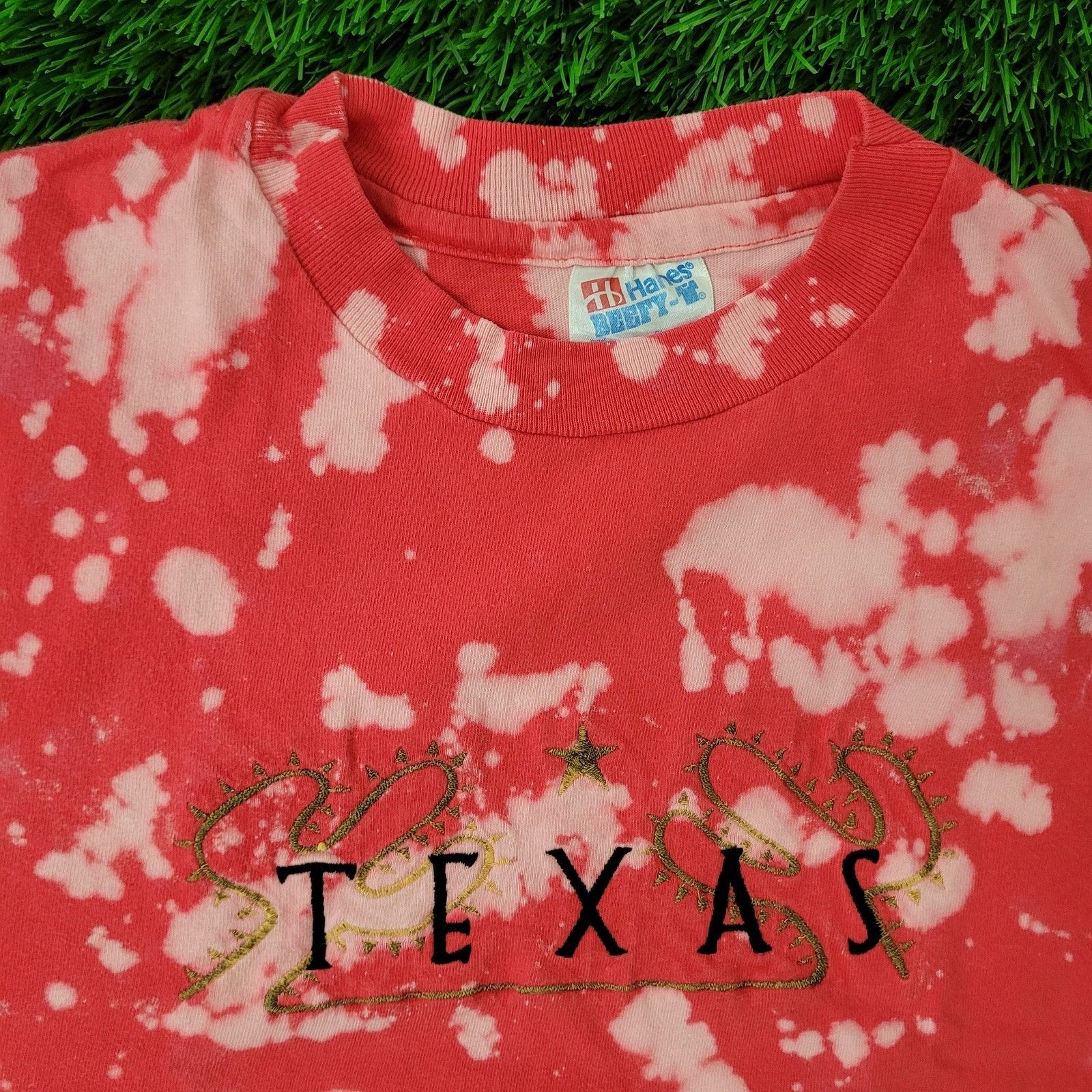 Hanes Vintage 90s Texas Shirt Womens Large 20x26 Bleached Red USA Size L / US 10 / IT 46 - 2 Thumbnail