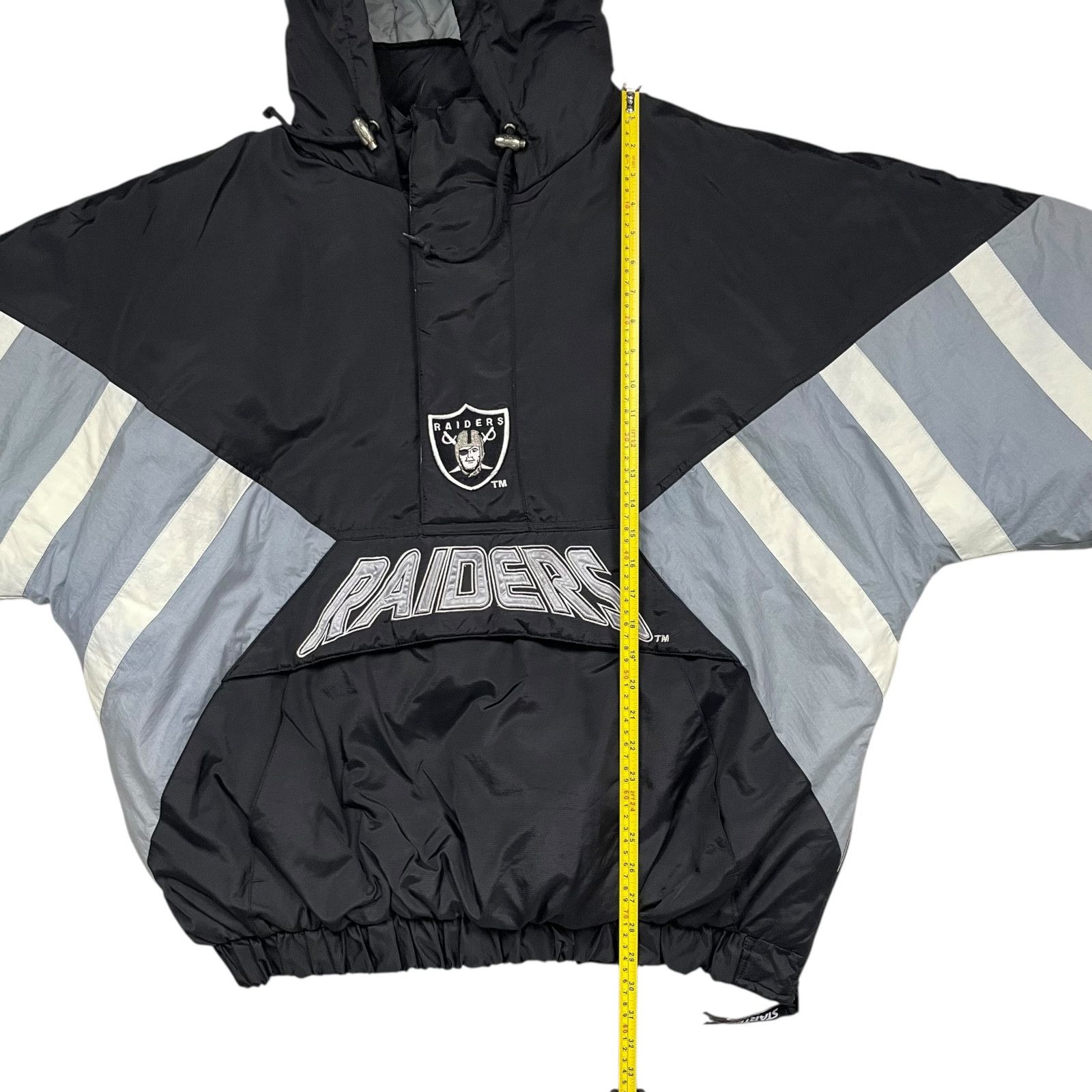 NFL 90s OAKLAND RAIDERS STARTER PULLOVER HOODED PUFFER JACKET Size US XXL / EU 58 / 5 - 11 Thumbnail