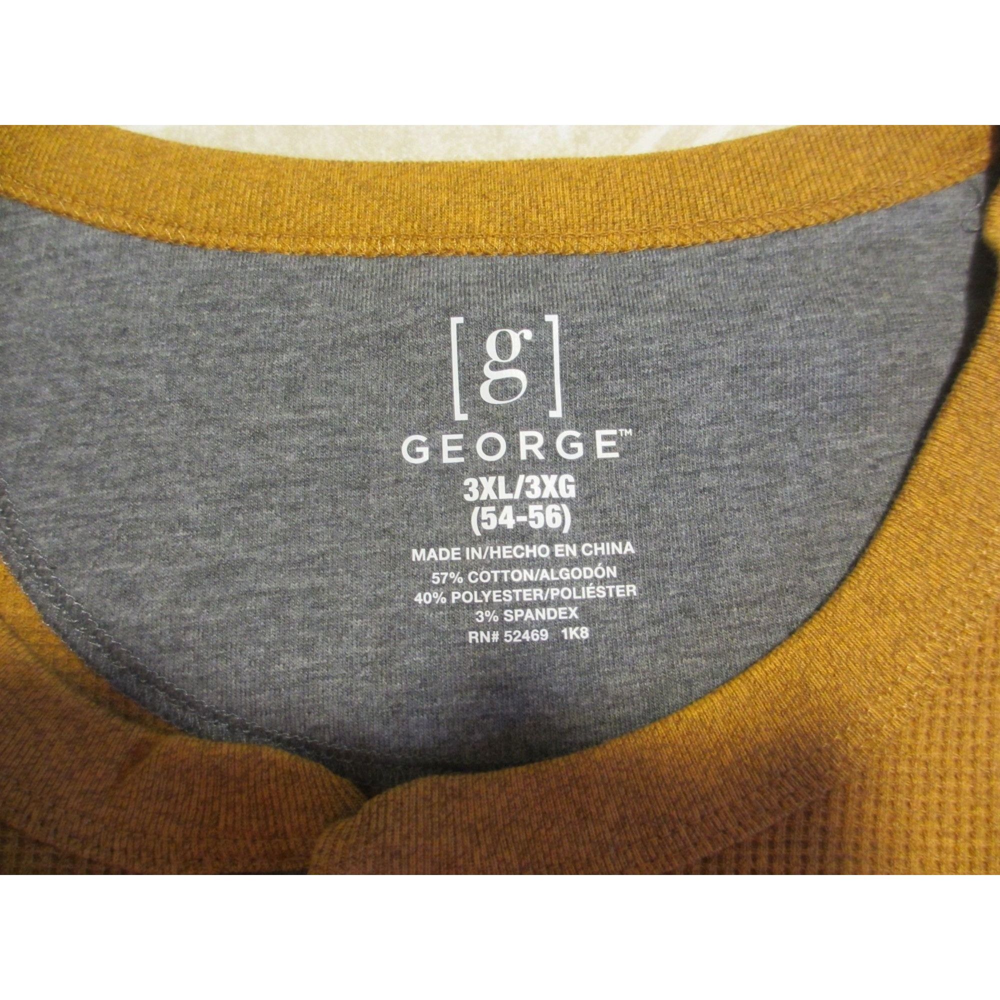 George George Brand Mens 3XL Mustard Long Sleeve Henley Shirt With Size US XXL / EU 58 / 5 - 3 Thumbnail