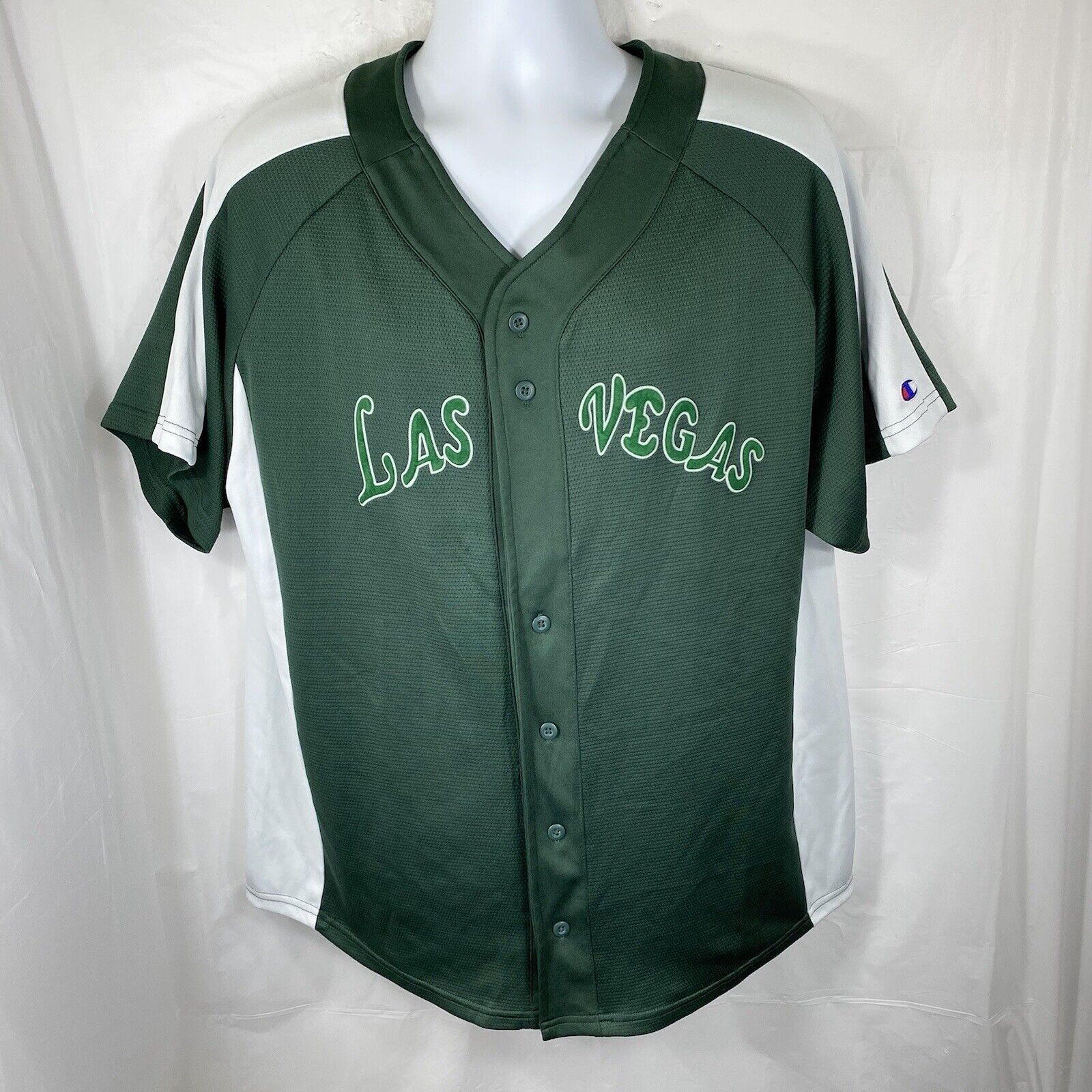 Champion Champion Las Vegas Short Sleeve Green Sewn Baseball Jersey Size US XL / EU 56 / 4 - 1 Thumbnail