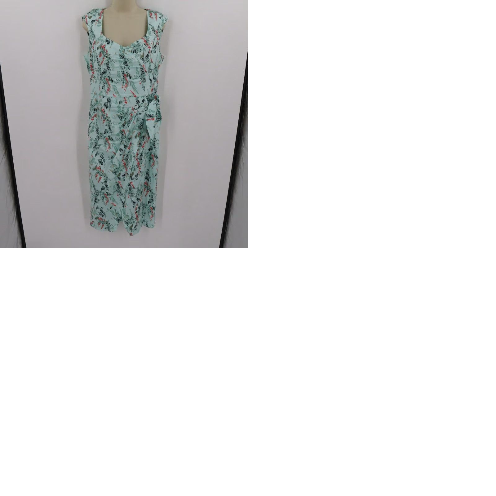 White House Black Market White House Black Market Womens 8 Green Leaf Leaves Sleeveless Sundress Dress Size M / US 6-8 / IT 42-44 - 9 Thumbnail