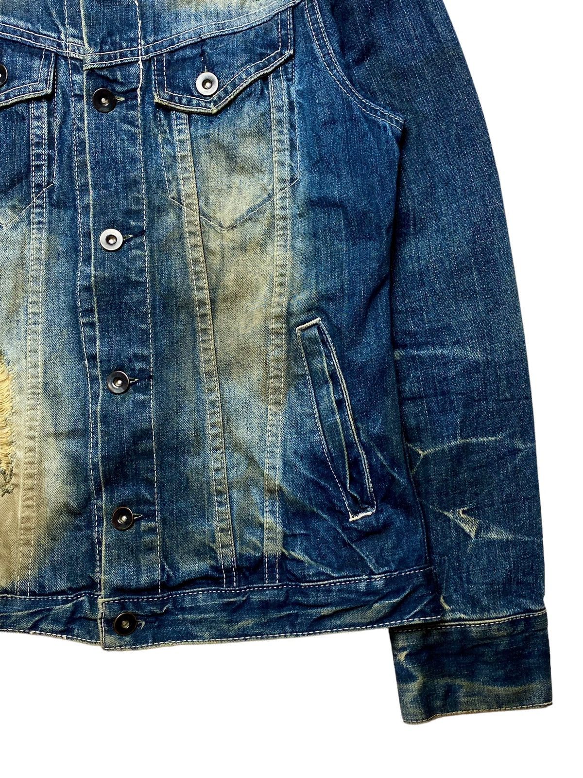 GOSTAR DE FUGA 2000s Fuga - Mud Wash Distressed Denim Jacket Size US S / EU 44-46 / 1 - 7 Thumbnail