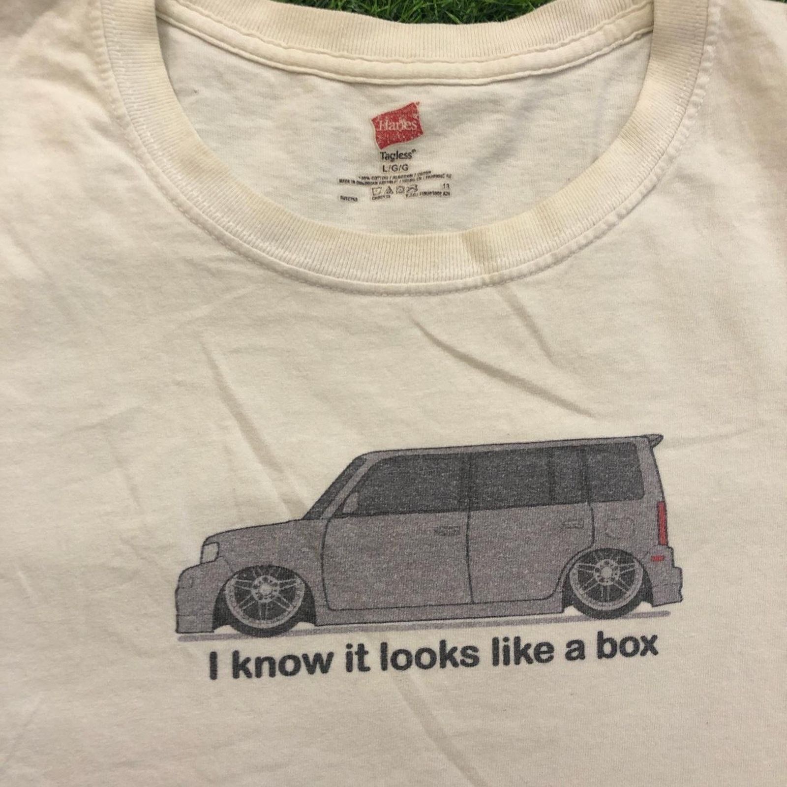 Hanes White ‘I Know it looks like a box’ Funny Car Graphic Tee Size US L / EU 52-54 / 3 - 3 Thumbnail