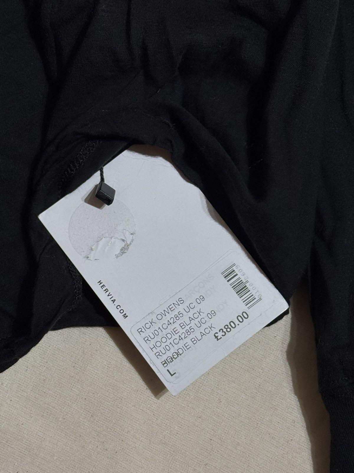 Rick Owens SS23 EDFU MAINLINE HOODIE UNSTABLE MILK STRING Size US L / EU 52-54 / 3 - 4 Thumbnail
