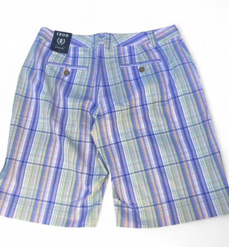 Izod IZOD Golf Plaid Shorts Blue Green Stretch NWT Women’s 6 Size 28" / US 6 / IT 42 - 2 Thumbnail