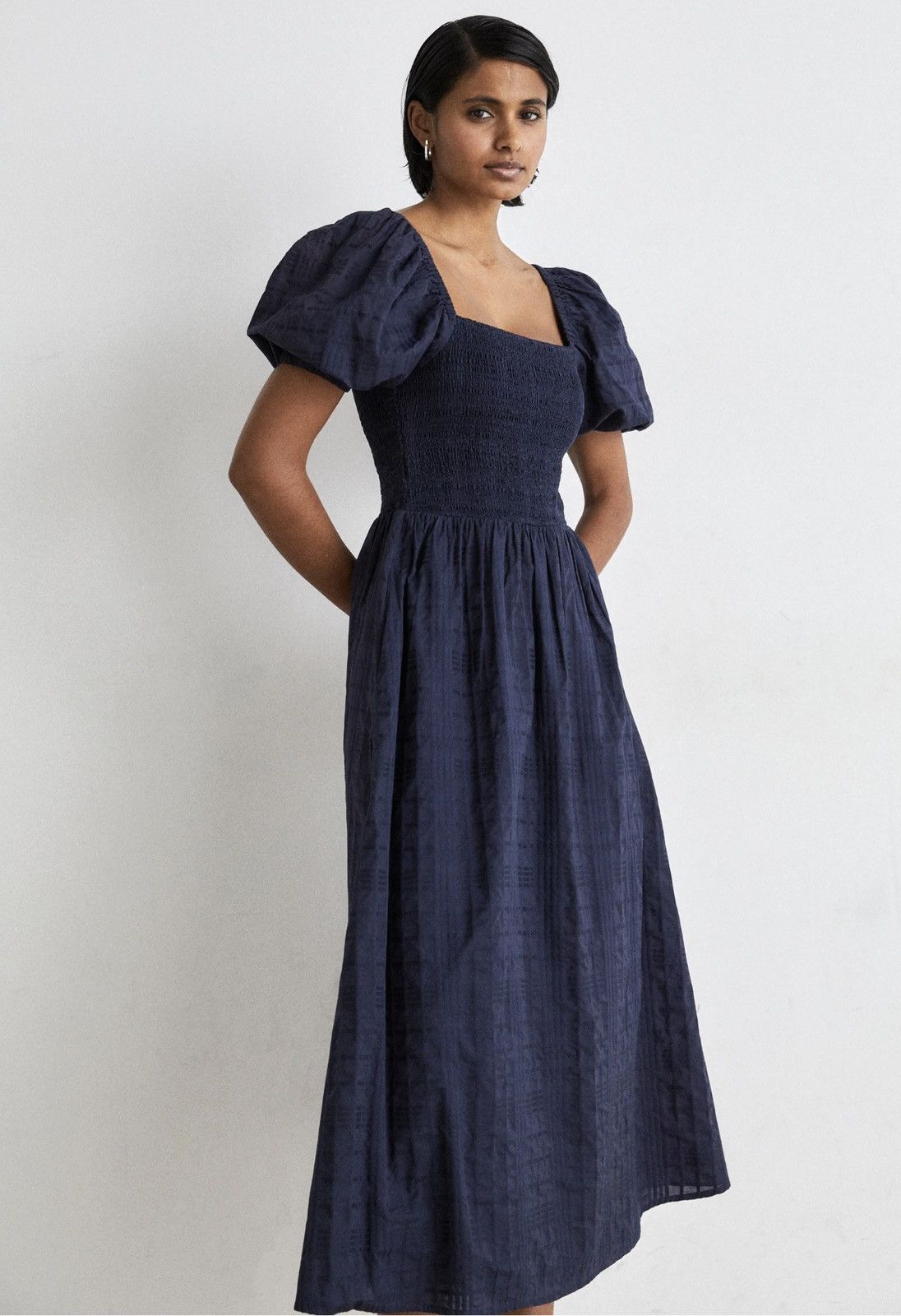 Barbour New Barbour Marcy Midi Dress - Navy size 10 Size M / US 6-8 / IT 42-44 - 3 Thumbnail