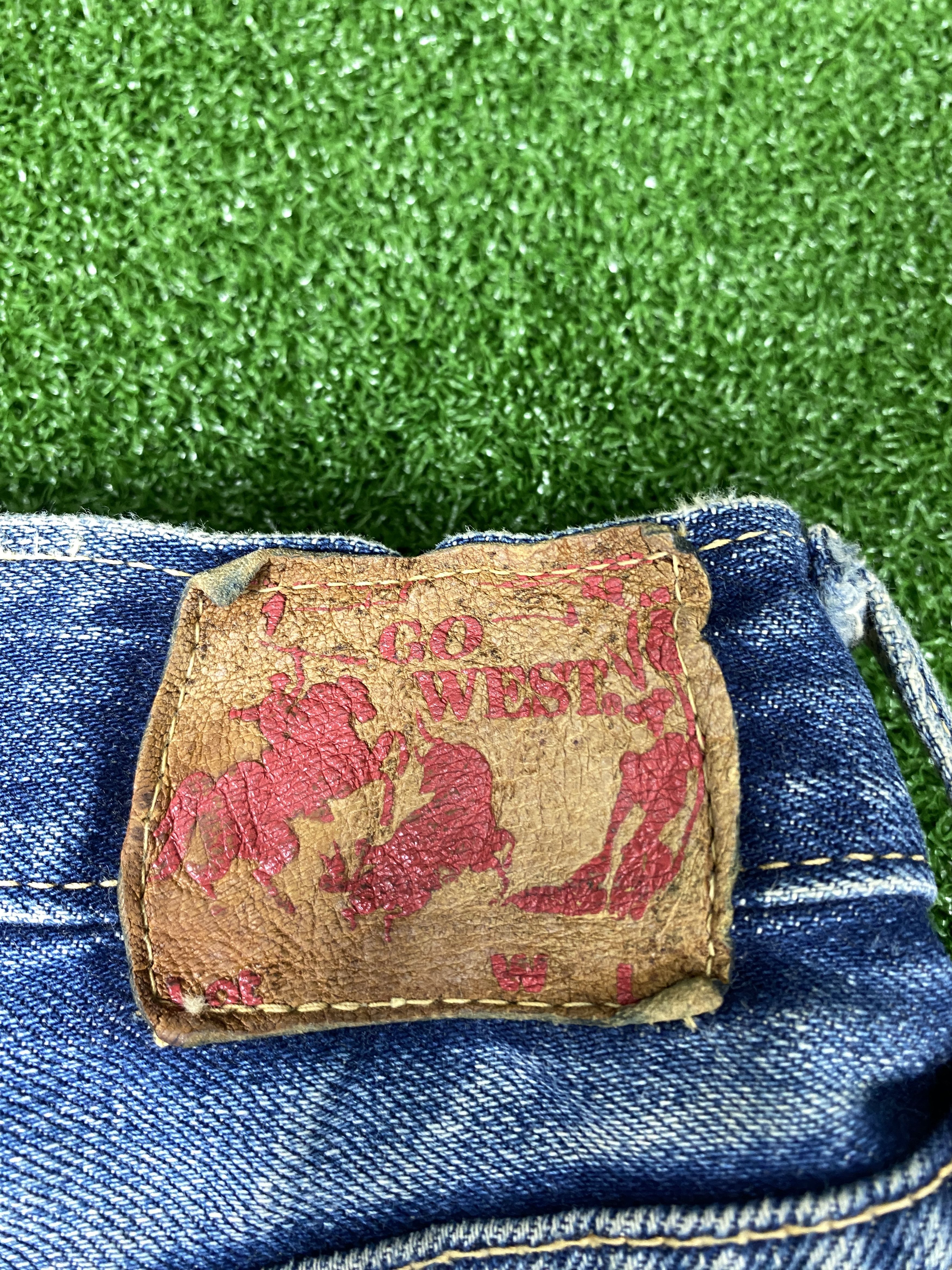 Japanese Brand 💢Selvedge Vintage Go West Faded Blue Jeans CP0054 Size US 30 / EU 46 - 10 Thumbnail