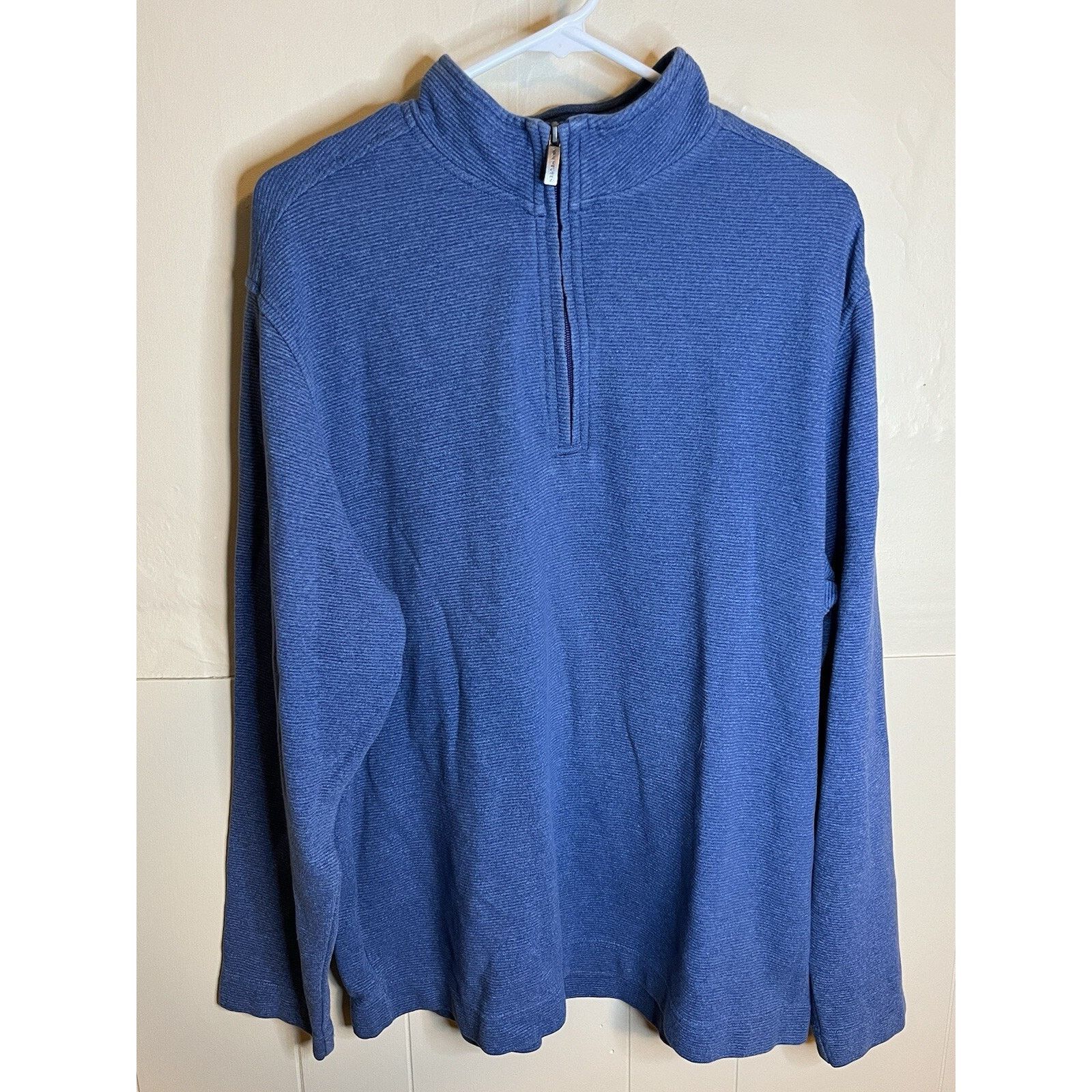 Van Heusen Van Heusen 1/4 Zip Men's XL Blue Long Sleeve Pull Over Size US XL / EU 56 / 4 - 1 Thumbnail