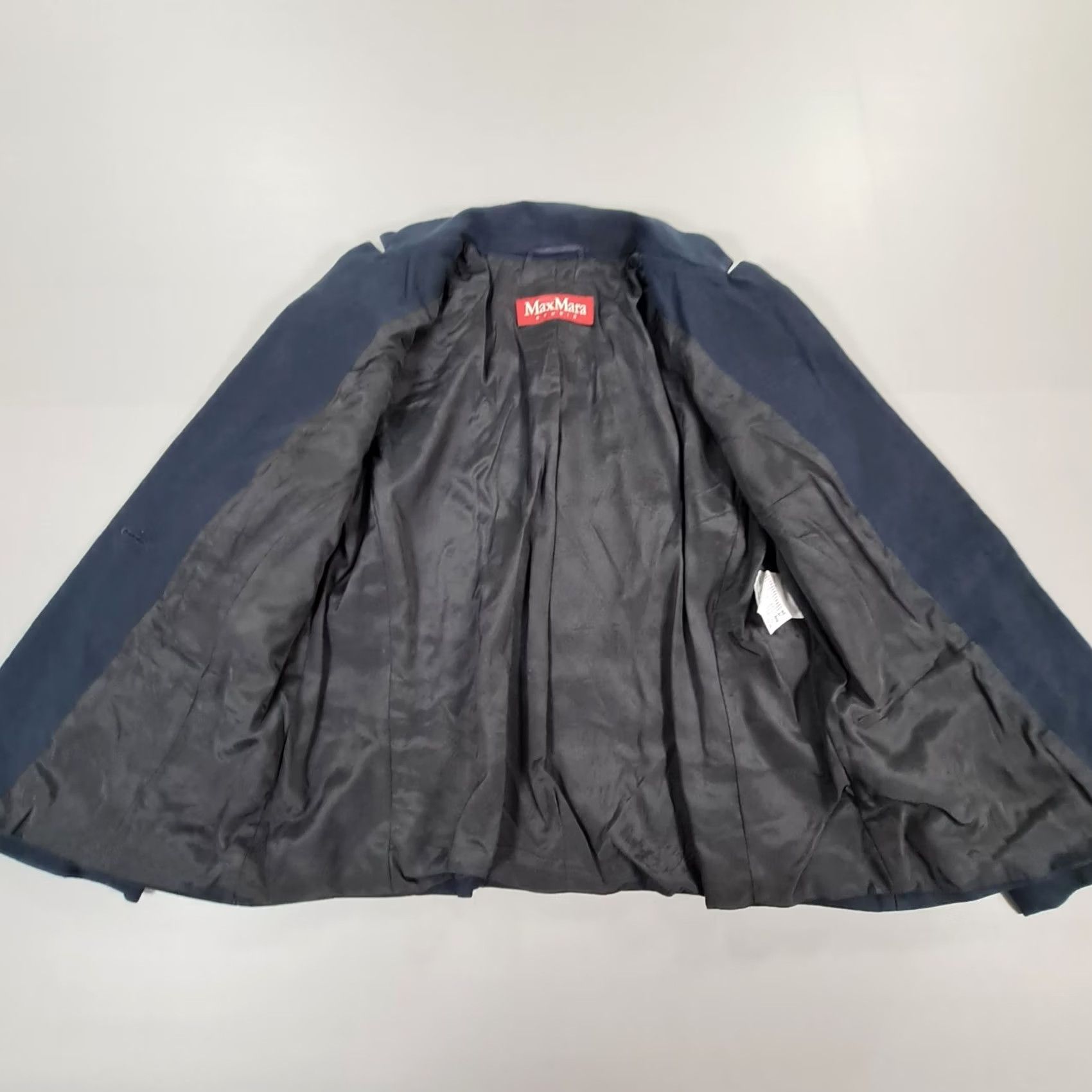 Max Mara Max Mara Studio Womens Blazer Navy Blue 10 UK Cotton Silk Jacket 3/4 Sleeve Button Regular Pockets Lined Stretch City Designer Womens Size L / US 10 / IT 46 - 6 Thumbnail
