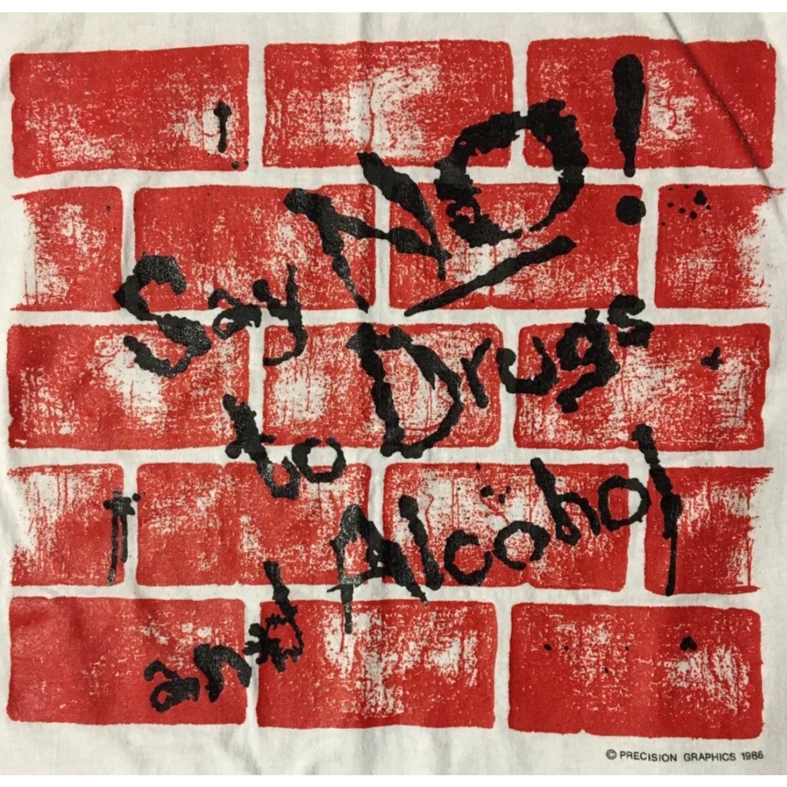 Vintage VINTAGE Say No To Drugs & Alcohol Shirt S White 80s 420, 90s, Retro, Punk, Graffiti, Humor, Joke Mens Shirt Size US S / EU 44-46 / 1 - 2 Thumbnail