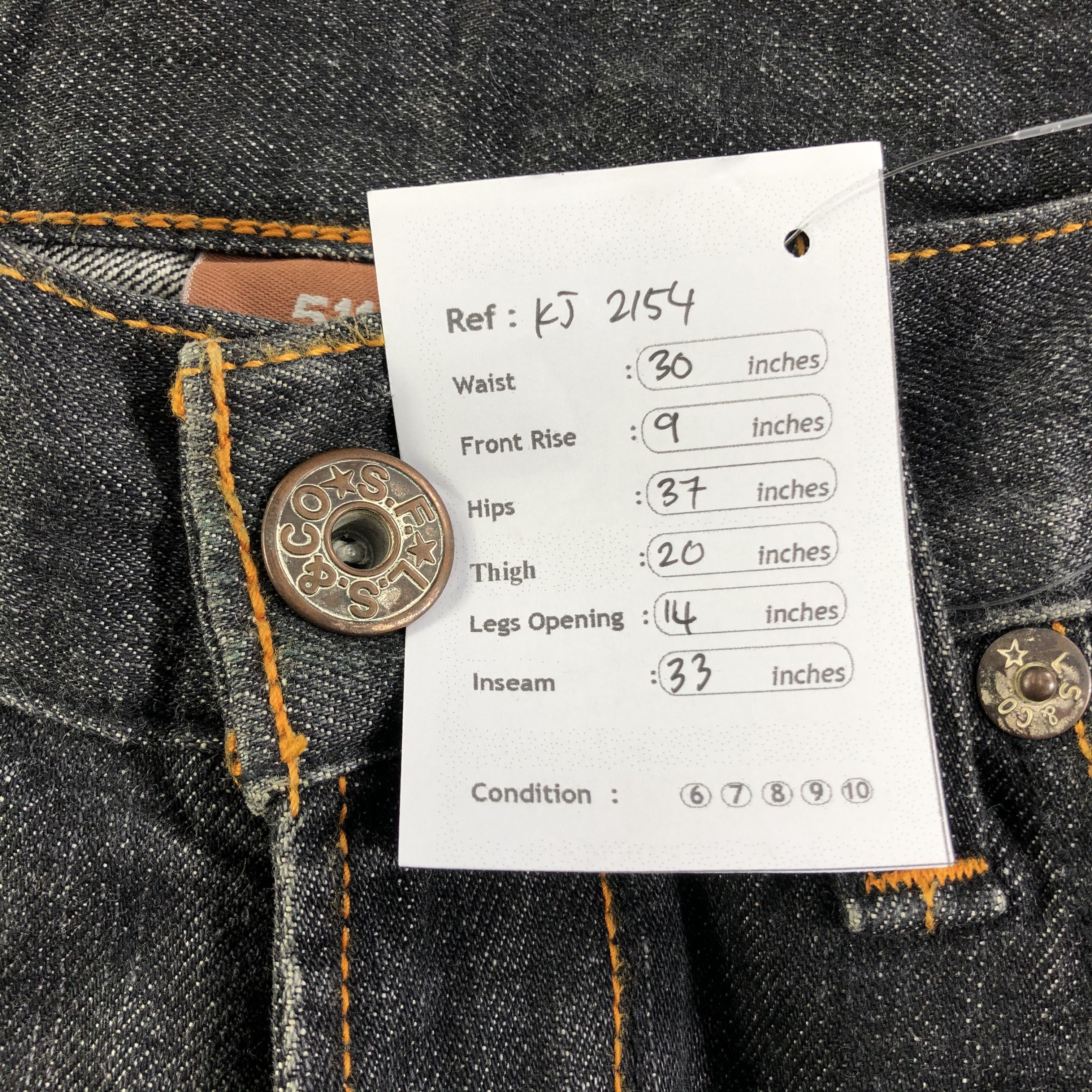 Levi's Levis 511 Faded Black Slim Fit Jeans KJ2154 Size US 29 - 12 Thumbnail