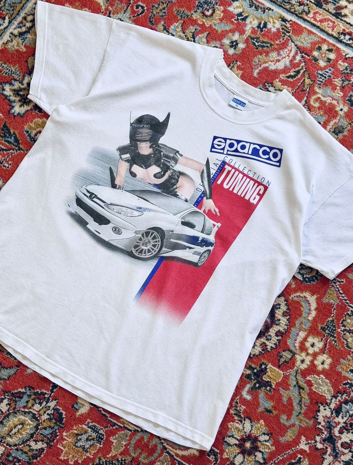 Formula 1 90s Vintage Sparco Pornstar Racing Graphic Tee T Shirt Size US XL / EU 56 / 4 - 2 Thumbnail
