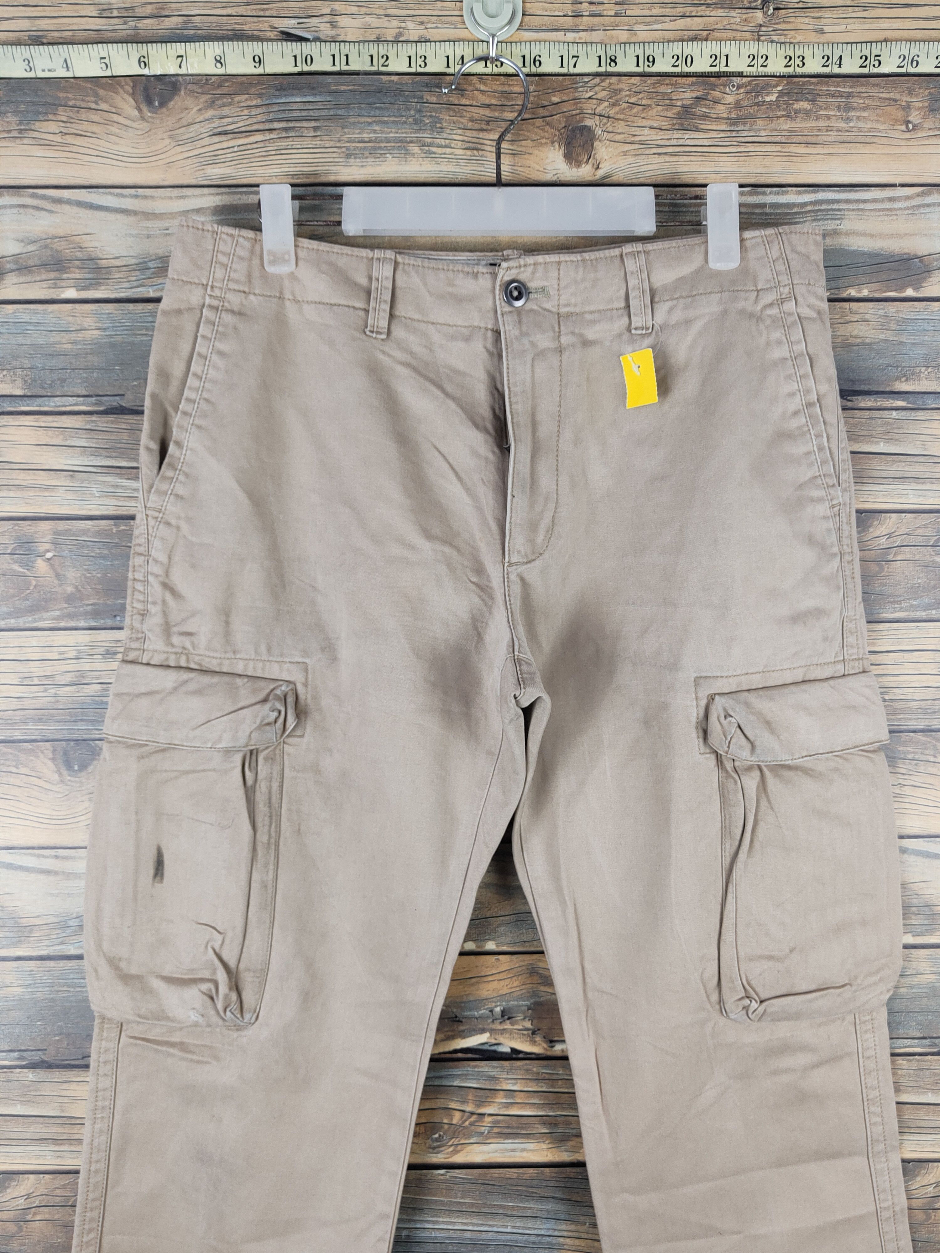 Japanese Brand DL Gap Beige Multipocket Cargo Pants #2383 Size US 32 / EU 48 - 2 Thumbnail