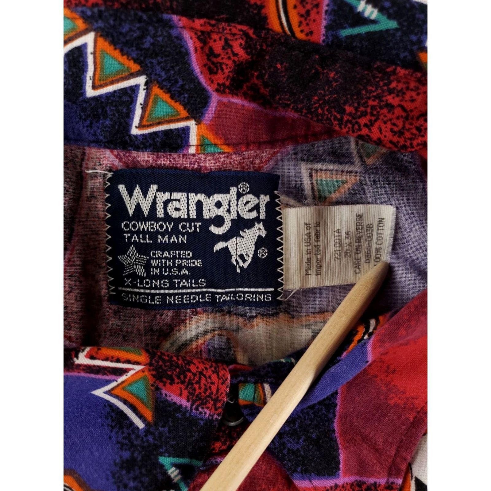 Wrangler Wrangler Button Down Shirt AOP Longhorn Cow Skull Cowboy Cut Mens 20/36 Tall 3XL Multicolor Long Sleeve Shirt Mens Tall Cotton? Size US XXL / EU 58 / 5 - 2 Thumbnail