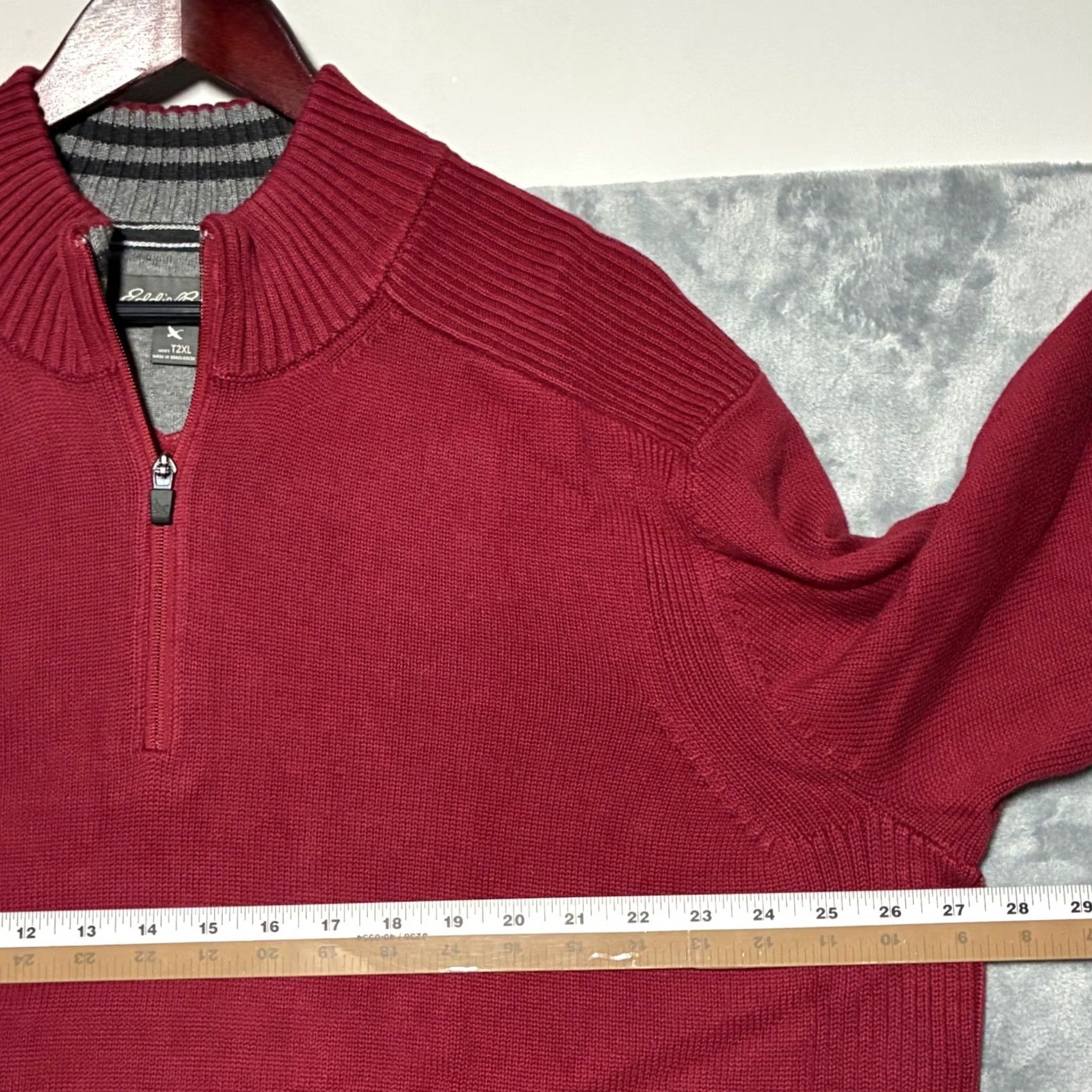 Eddie Bauer Eddie Bauer Sweater Mens 2XL Pullover Mock Neck Ribbed Red Knit Casual, Travel, All Seasons, Big & Tall Top Shirt Size US XXL / EU 58 / 5 - 7 Thumbnail