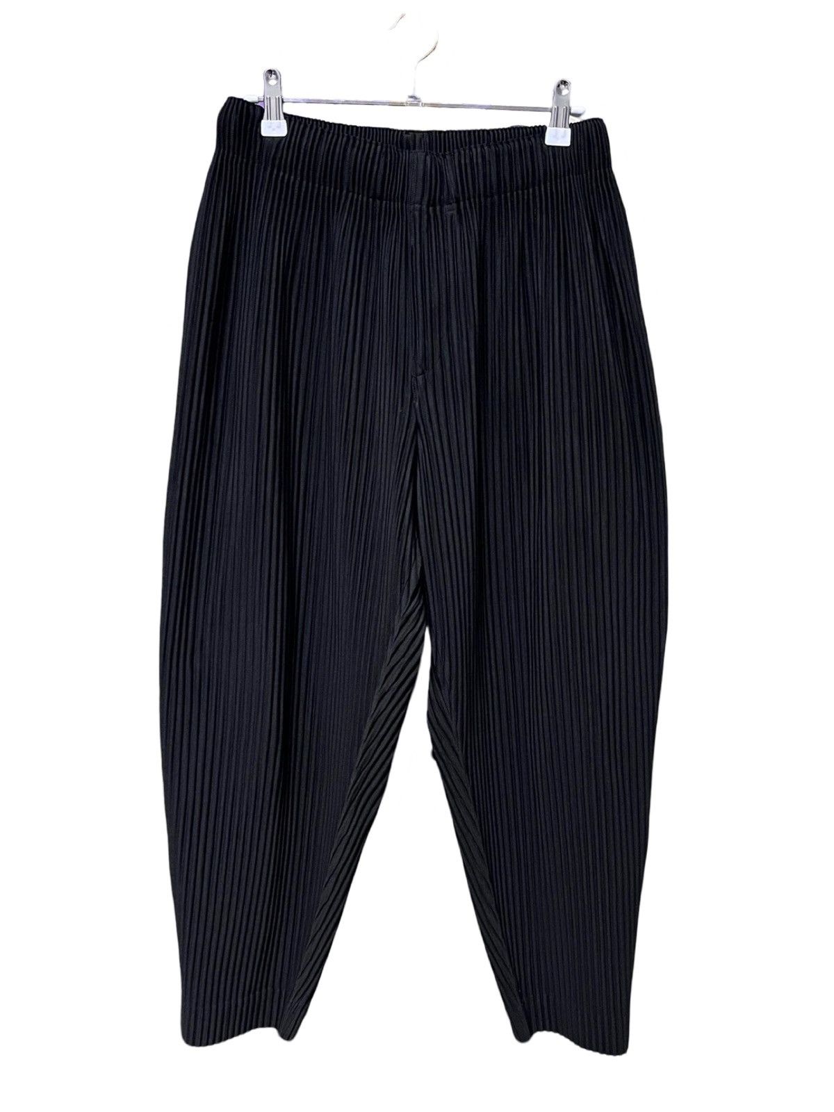 image of Homme Plisse Issey Miyake Issey Miyake Homme Plisse Pants Pleated Tapered Jf149 Black (Size 30)