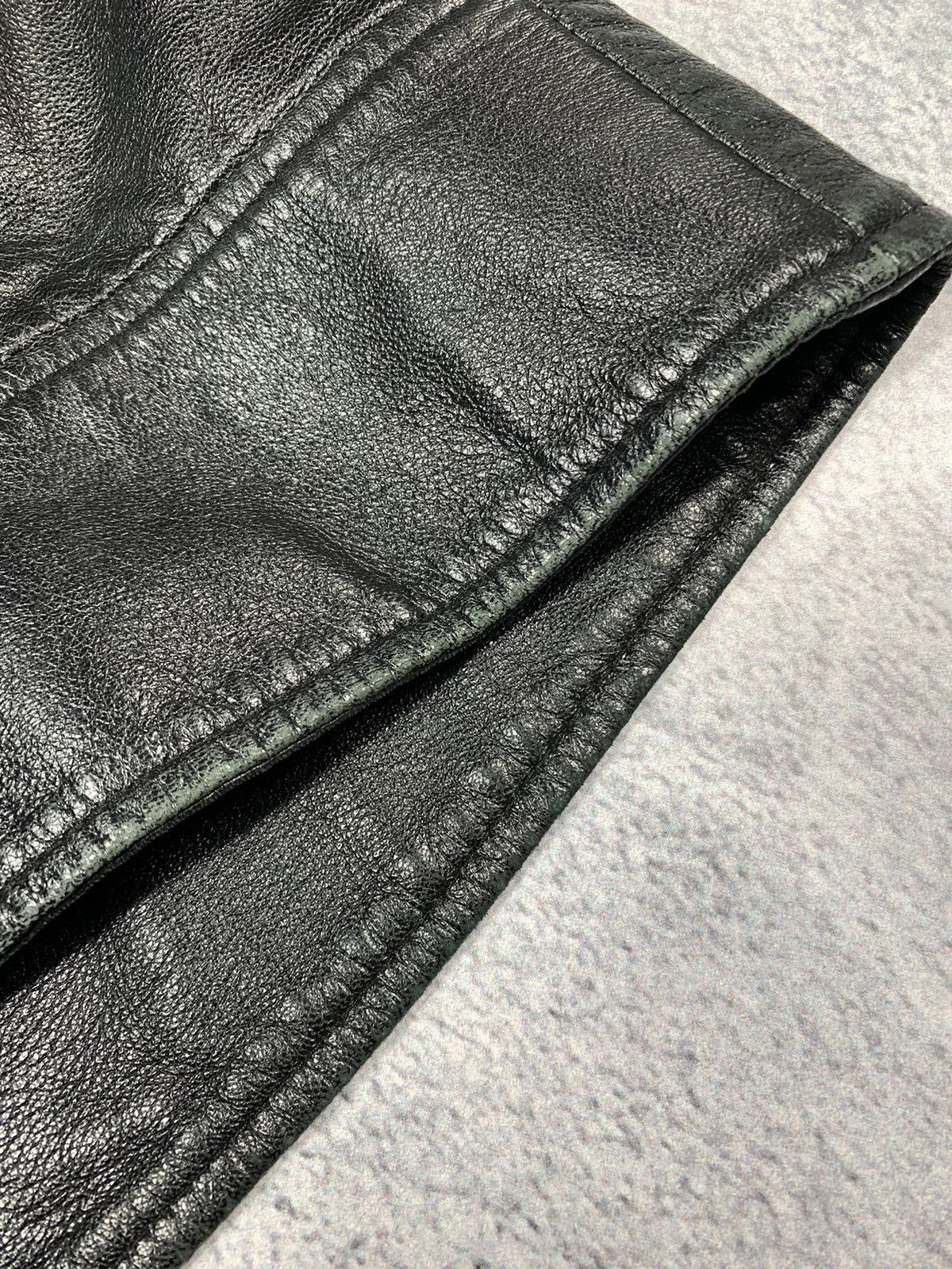 Trussardi × Vintage Vintage 90s Trussardi leather jacket blazer opium bondage Size L / US 10 / IT 46 - 17 Thumbnail