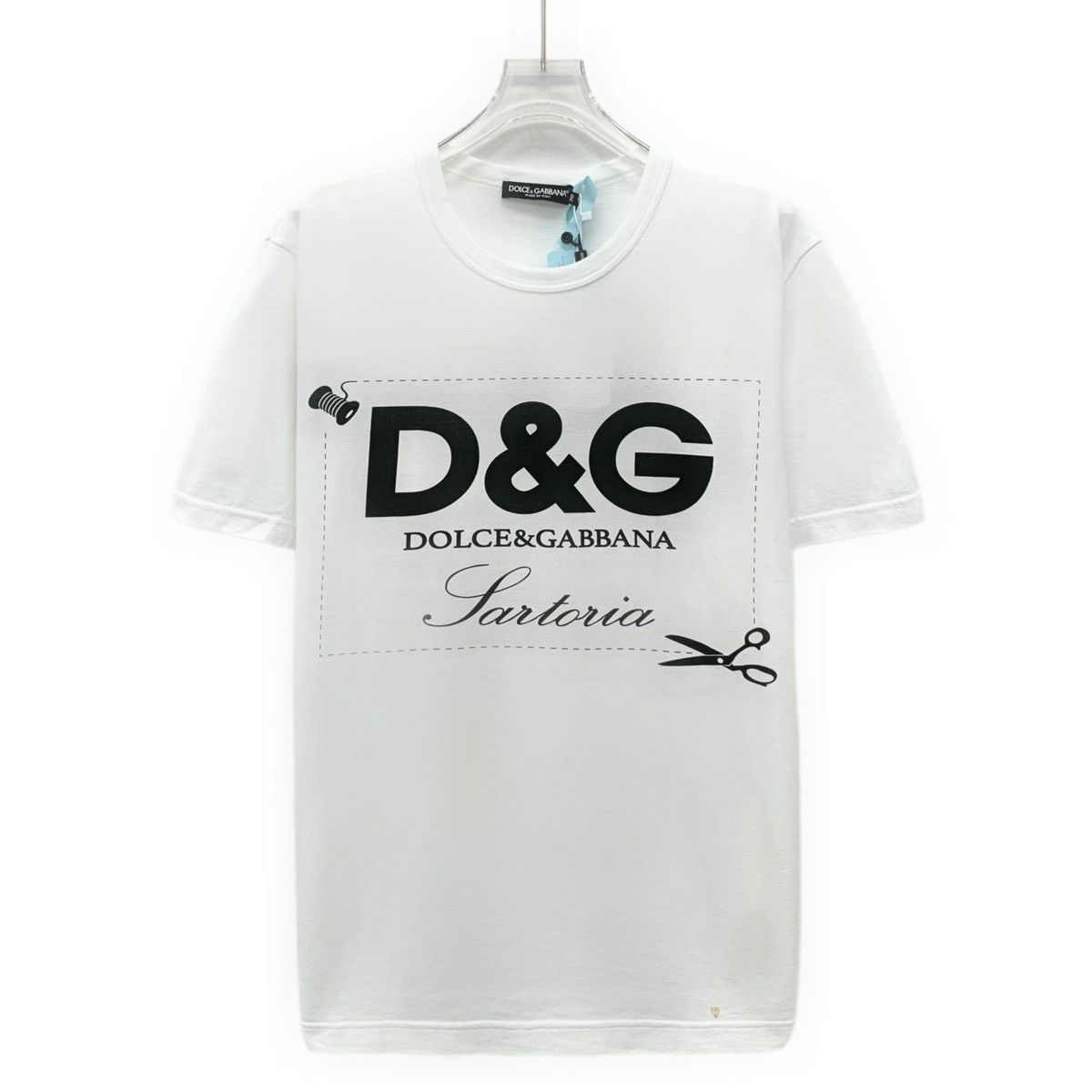 Dolce & Gabbana Dolce & Gabbana White Logo Print Short Sleeve T-Shirt K26WX Size US L / EU 52-54 / 3 - 1 Thumbnail
