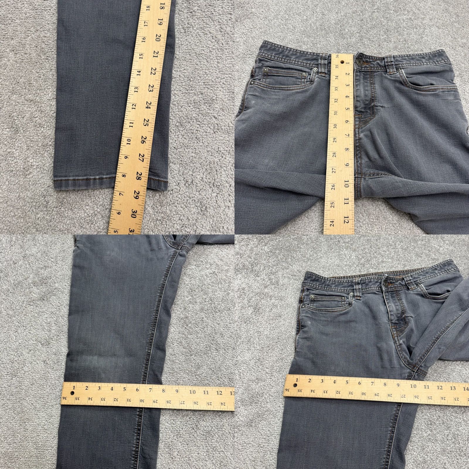 Prana prAna Bridger Slim Fit Denim Jeans Mens 30x30 Gray Organic Cotton Casual Stretch Size US 30 / EU 46 - 10 Thumbnail