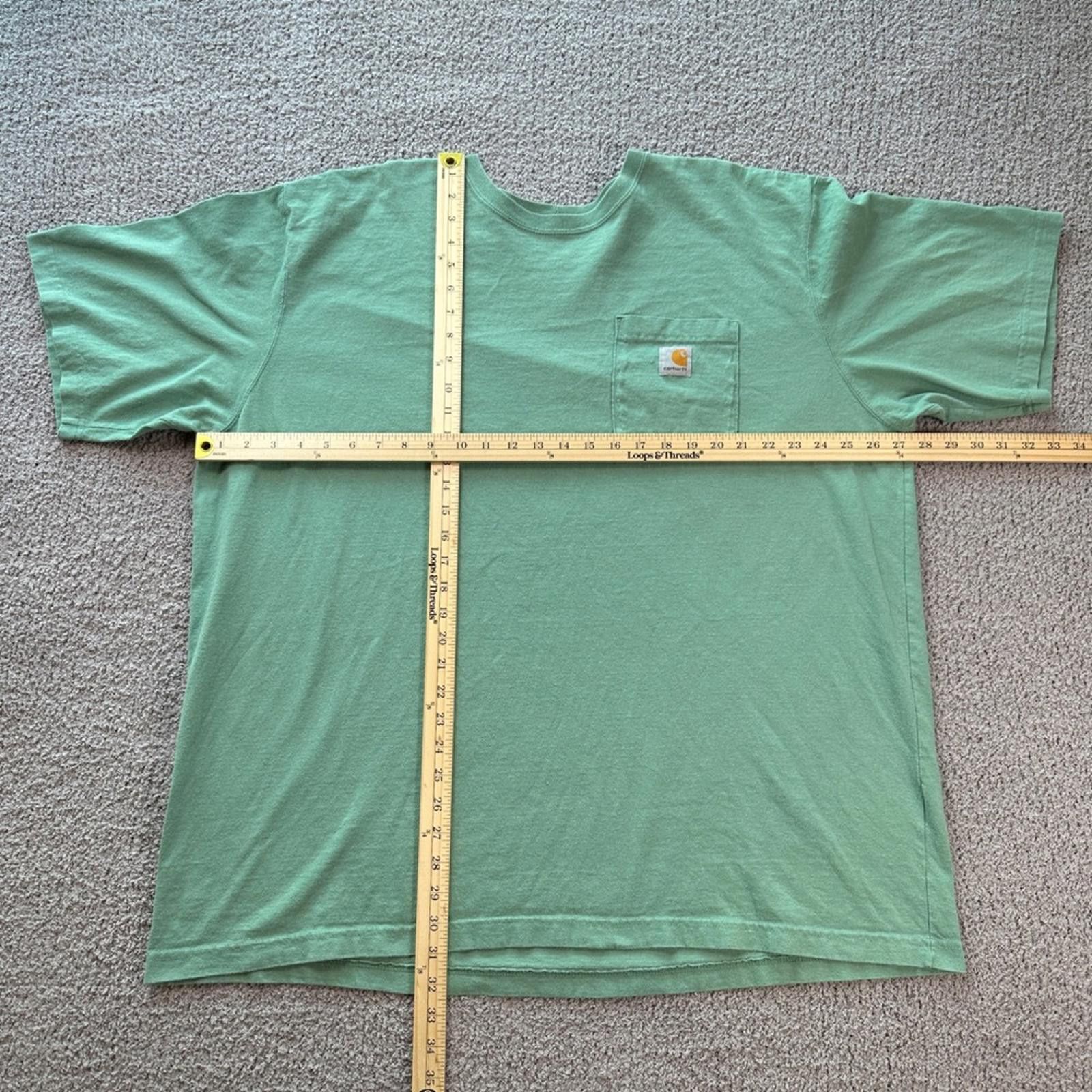 Carhartt Carhartt Mens T Shirt K87 Short Sleeve Pocket Green 2XL Size US XXL / EU 58 / 5 - 2 Thumbnail