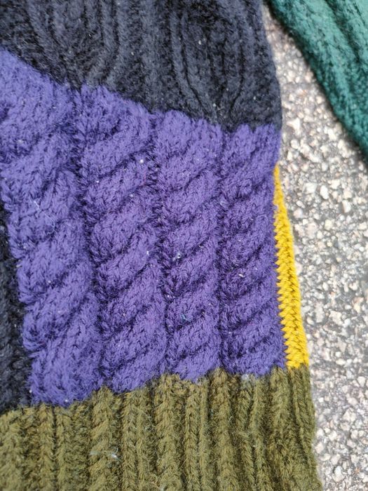 Handmade DL Japan Art Patchwork handmade cable knitwear #S2803T Size US M / EU 48-50 / 2 - 12 Thumbnail