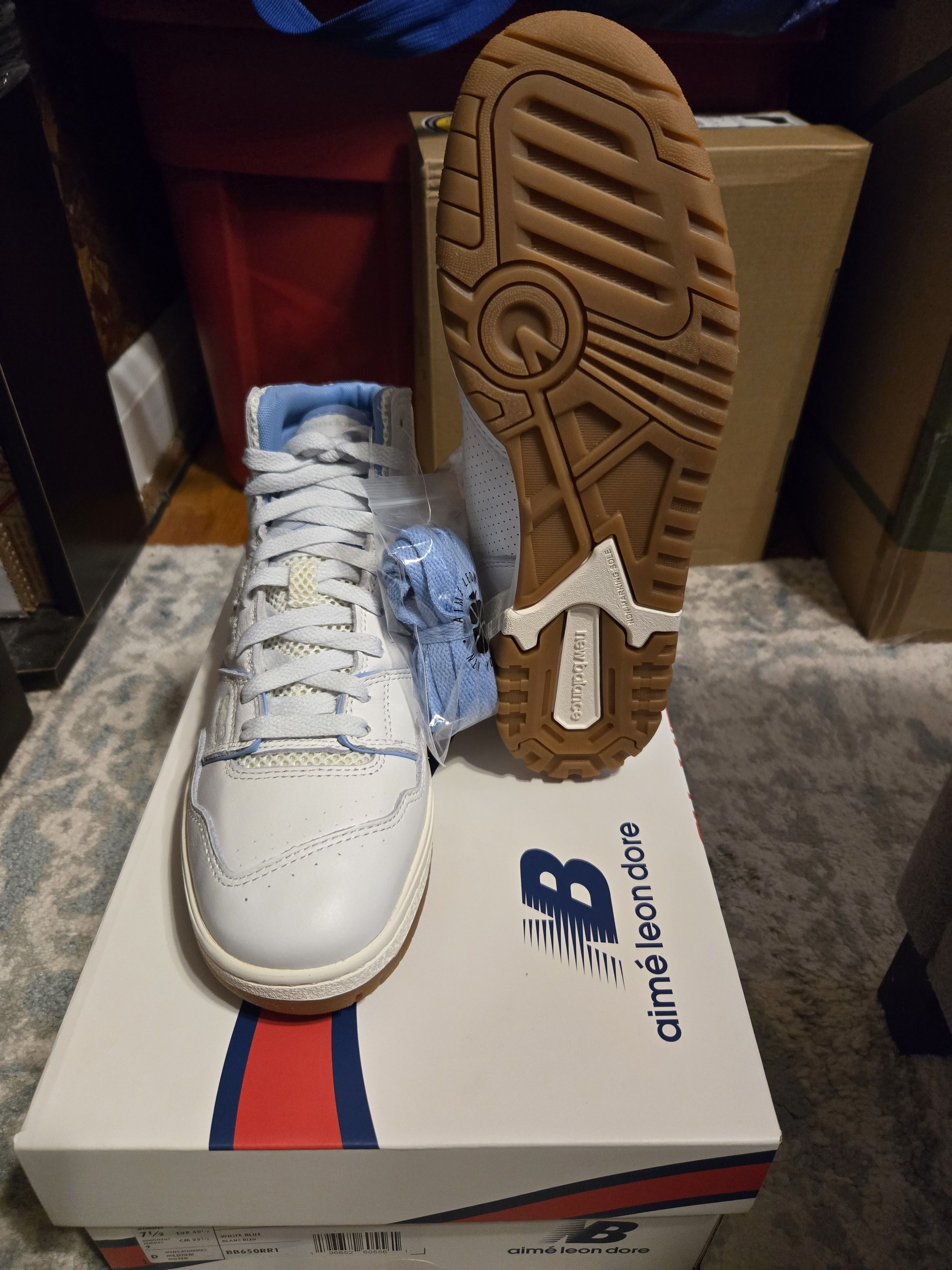 New Balance Aimé Leon Dore x New Balance 650R White Blue Haze Gum Size US 7.5 / EU 40-41 - 5 Thumbnail