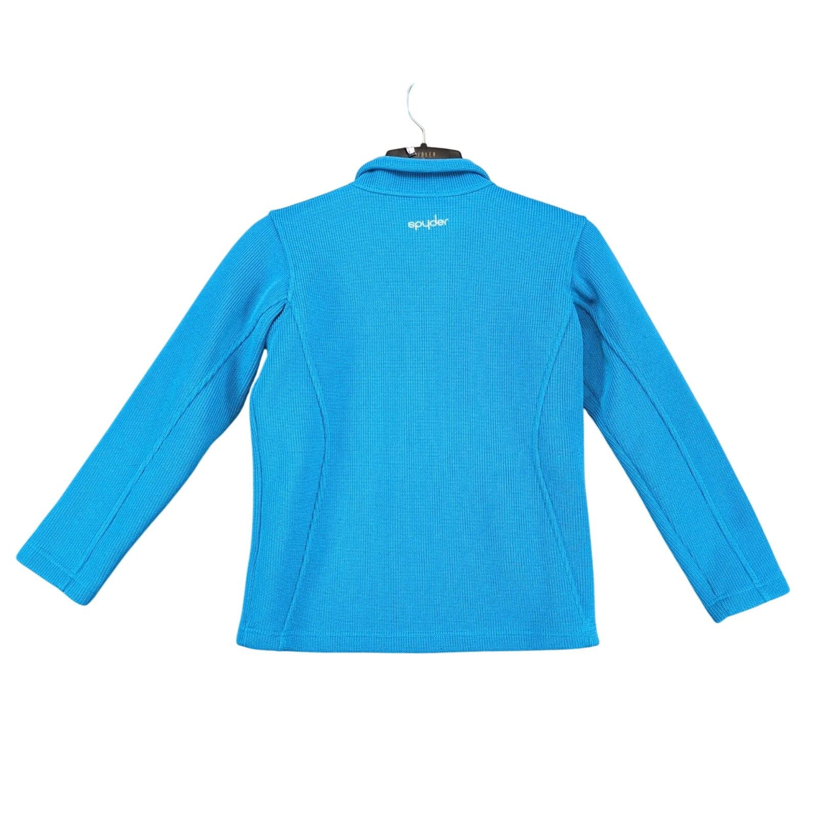 Spyder Spyder Blue Textured Full Zip Jacket Women's L Athletic Fit Size L / US 10 / IT 46 - 2 Thumbnail