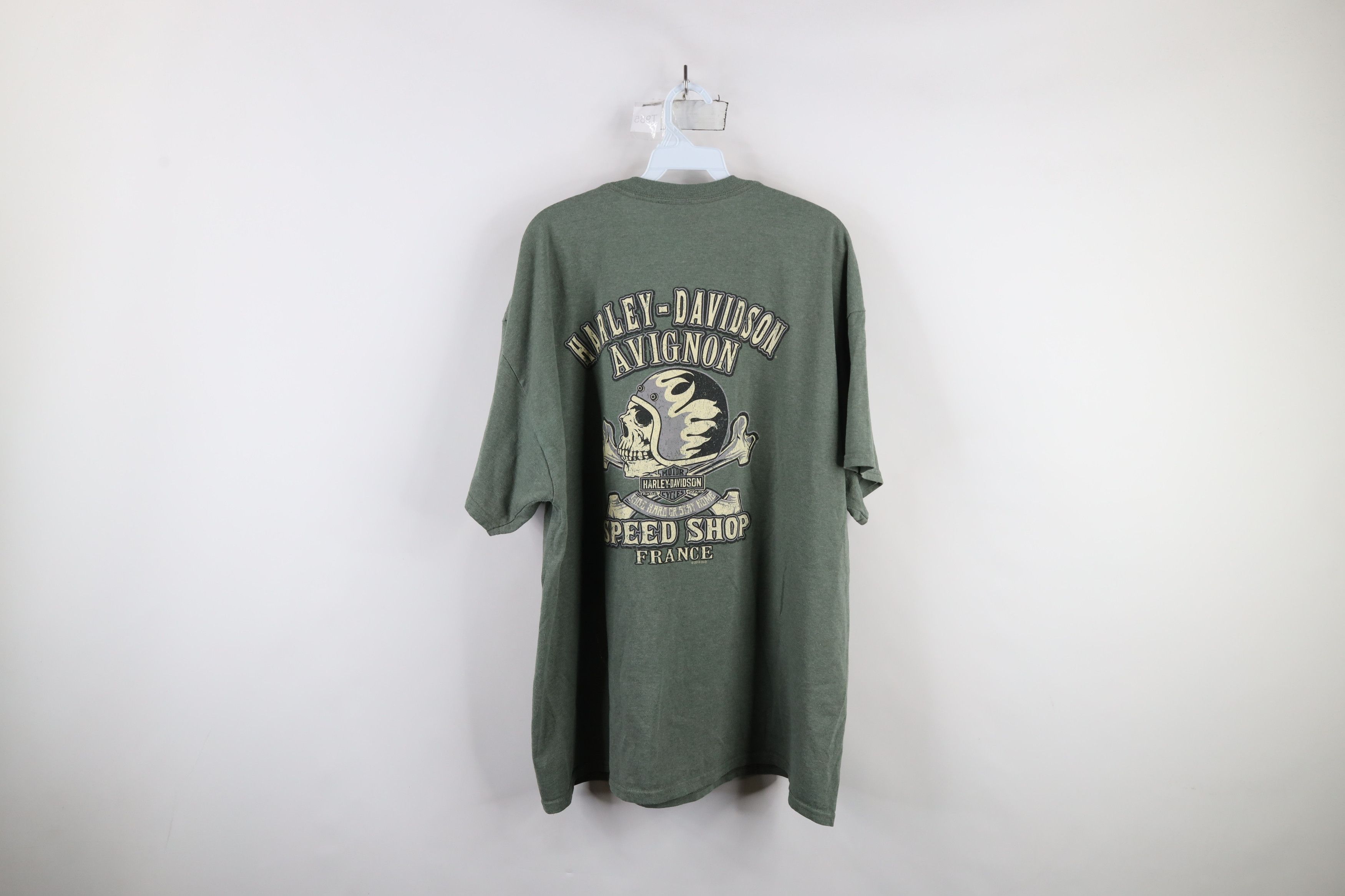Harley Davidson × Vintage Vintage Y2K Harley Davidson Spell Motor Oil T-Shirt Green Size US XXL / EU 58 / 5 - 12 Thumbnail