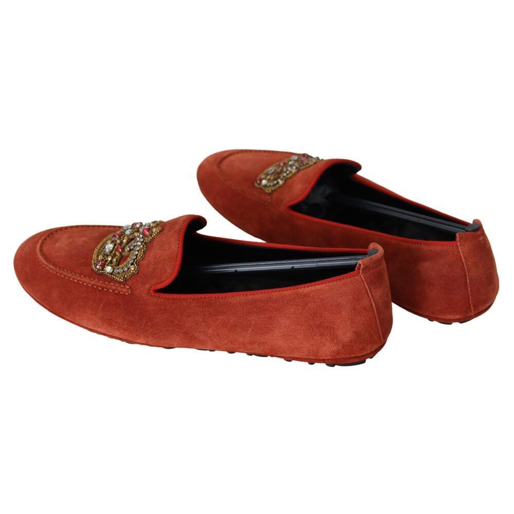 Dolce & Gabbana Dolce & Gabbana Opulent Orange Leather Loafers with Gold Emb Size US 7 / EU 40 - 3 Thumbnail