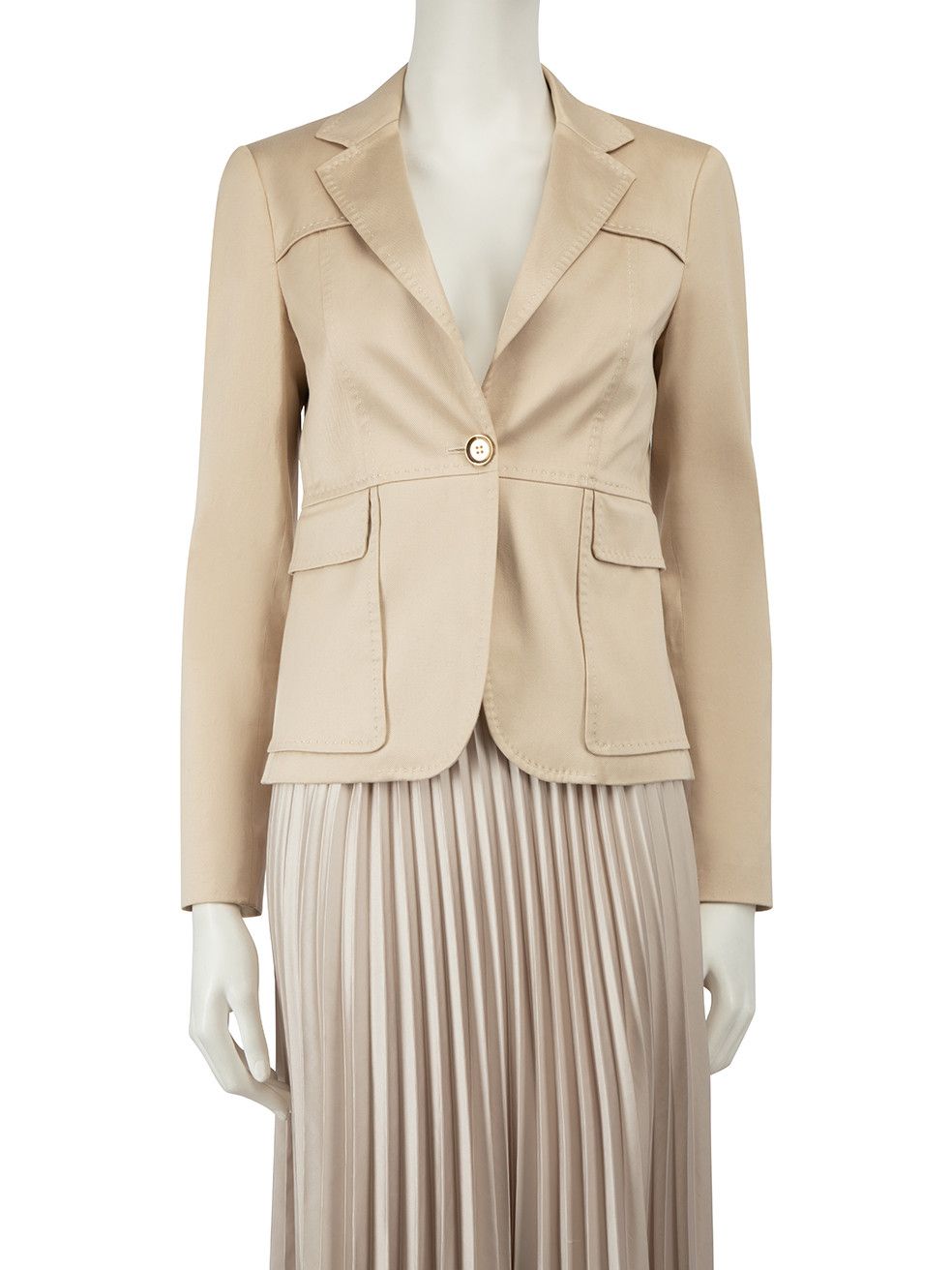 image of Gucci Beige Single Breasted Blazer, Women's (Size Medium)