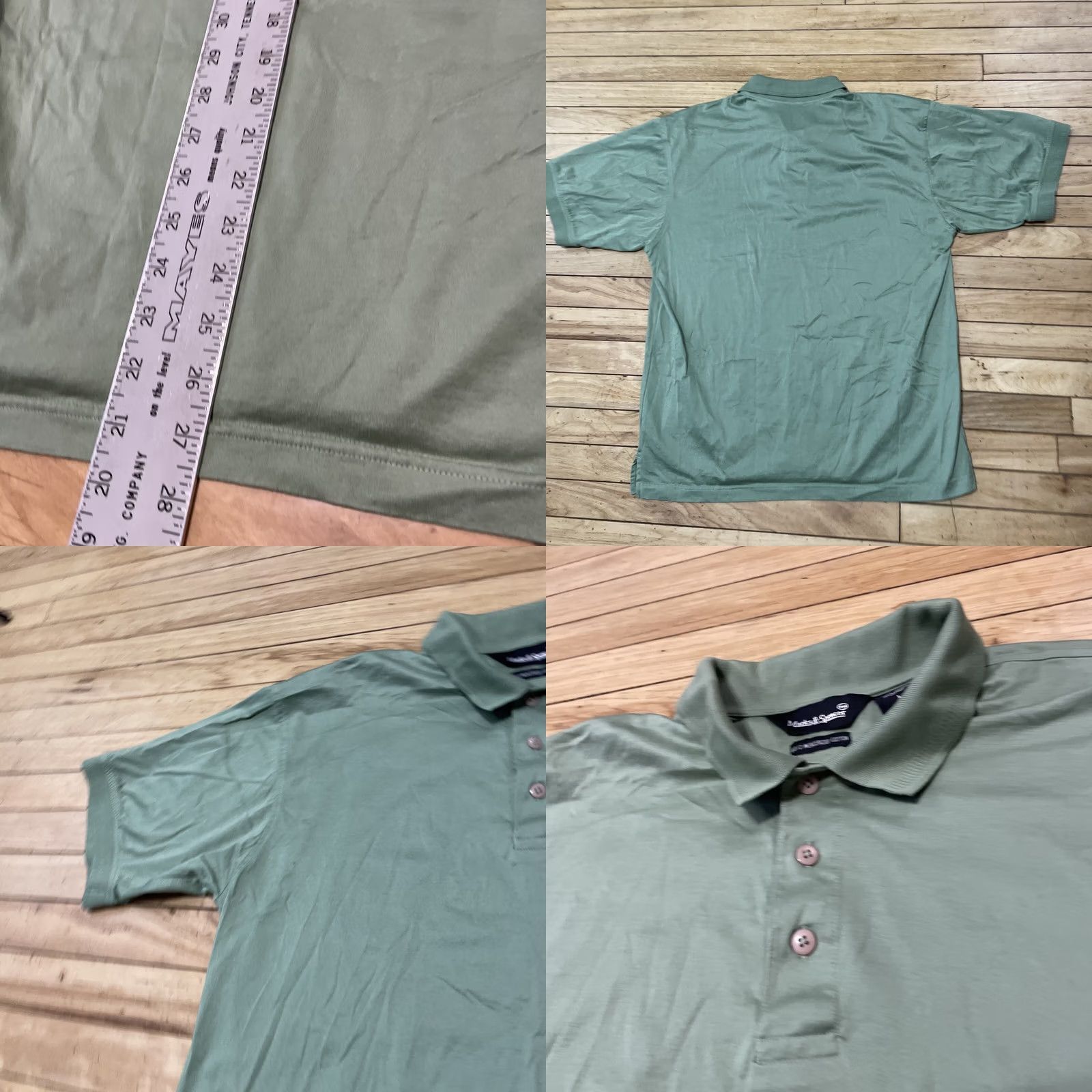 Marks & Spencer MARKS & SPENCER Polo Shirt Men L Green Stretch 60/20 Cotton Polo Shirt L Green, Short Sleeve, Premium, Casual, Classic, Preppy, Sports Mens Size US L / EU 52-54 / 3 - 8 Thumbnail