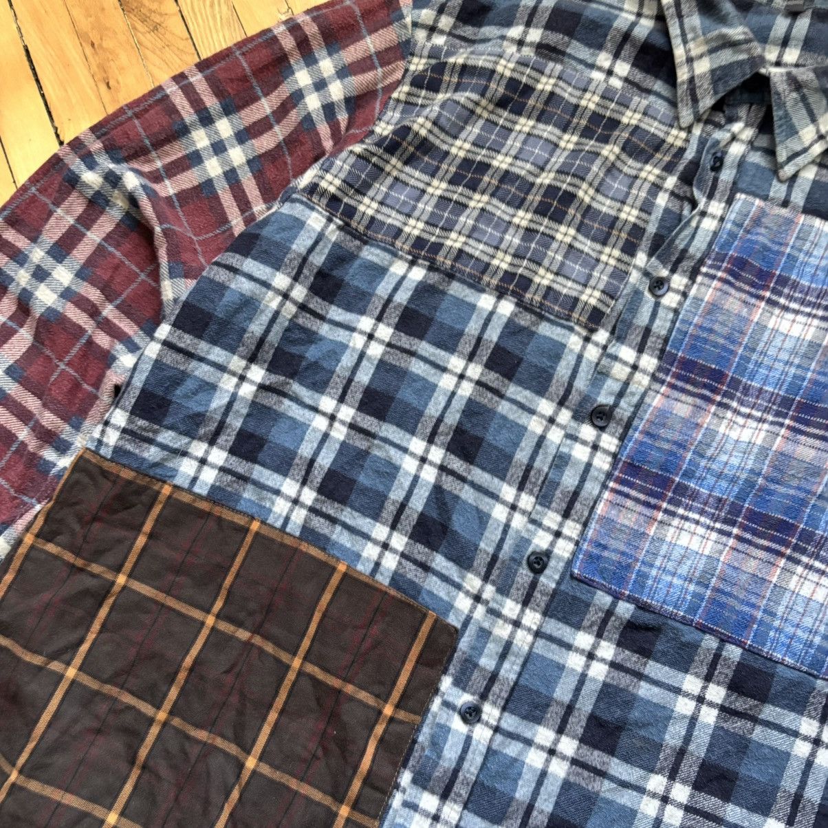 Flannel × Hysteric Glamour × Vintage Vintage Japanese Needles Style Patch Work Shirt Size US L / EU 52-54 / 3 - 2 Thumbnail