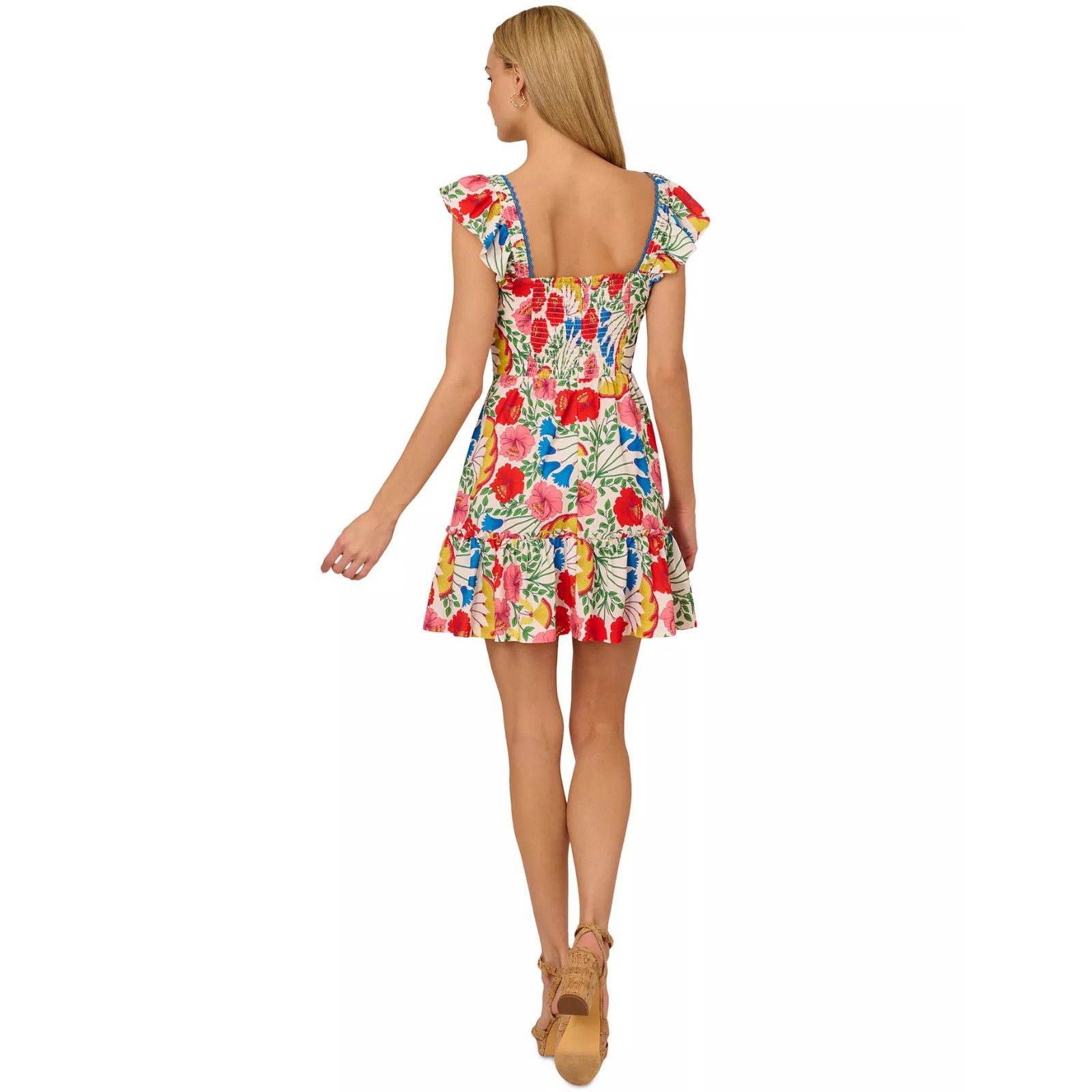 Adrianna Papell ADRIANNA PAPELL Women's Flutter Sleeveless Short Dress 6, Size M / US 6-8 / IT 42-44 - 3 Thumbnail