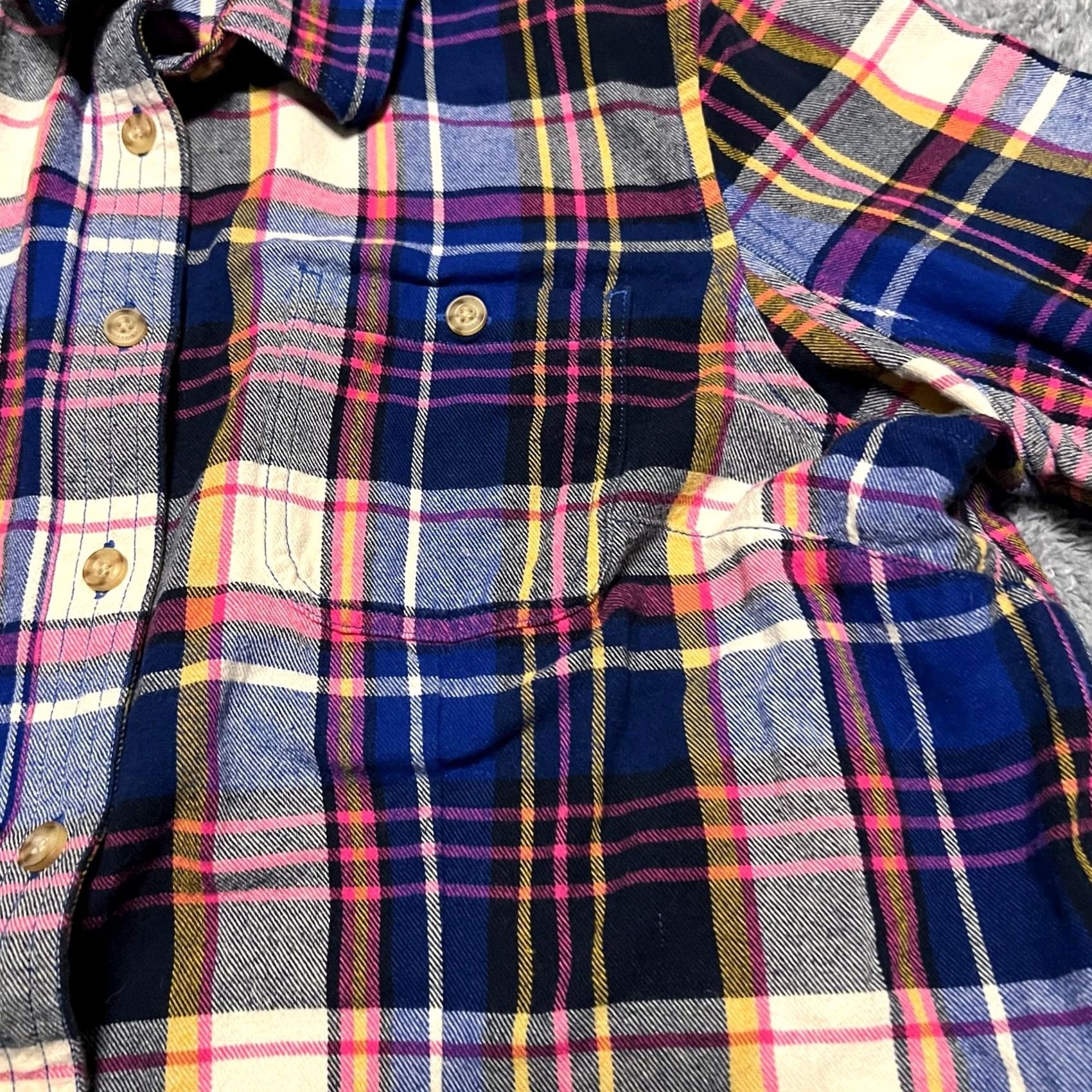 Duluth Trading Company Duluth Trading Shirt Womens Large Free Swingin' Cotton Flannel Plaid Outdoor Blue Button-Up Womens L Regular Men? Size L / US 10 / IT 46 - 2 Thumbnail