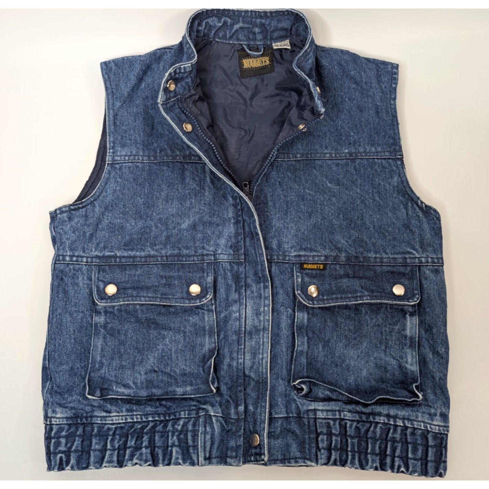 Lee VINTAGE Nuggets Lee Golden Nugget Women's M Cropped Jean Vest Jacket Denim Blue Cotton Nylon Lining Retro Style Women’s Jacket Vest Short Jacket Size 32" / US 10 / IT 46 - 2 Thumbnail