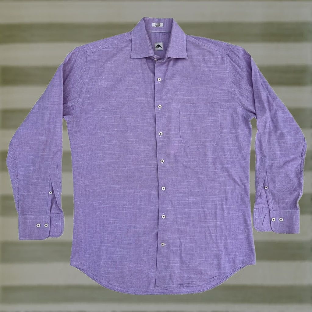 Peter Millar VINTAGE Peter Millar Button-Up Shirt Micro Check Mens Medium Purple Lilac Cotton Short Sleeve? Long Sleeve? Size US M / EU 48-50 / 2 - 1 Thumbnail