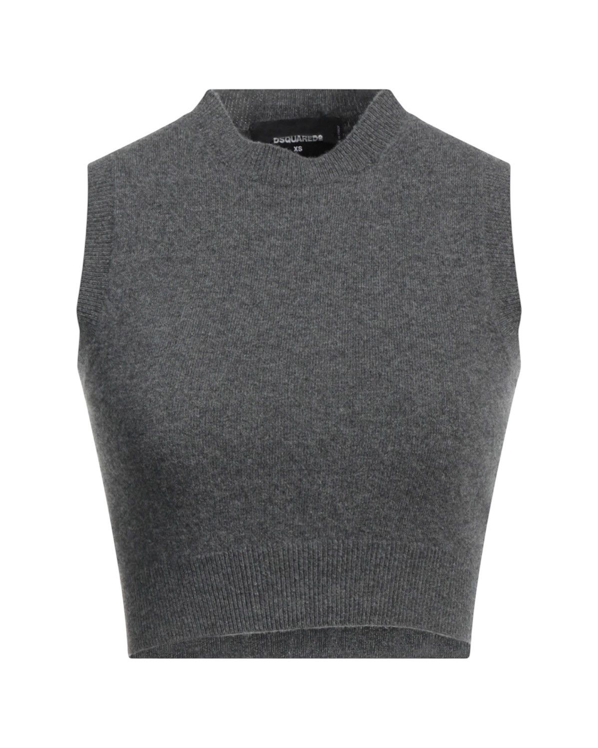 Dsquared2 Dsquared2 Wool-Cashmere Cropped Top in Grey Size XS / US 0-2 / IT 36-38 - 1 Thumbnail