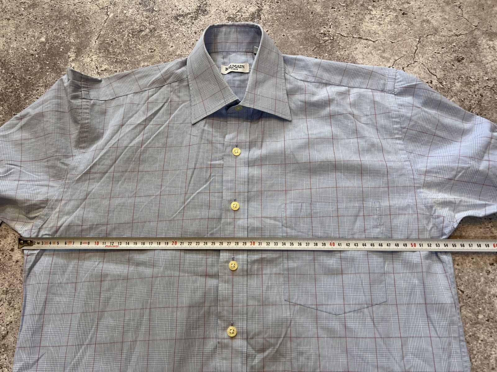 Balmain Vintage Balmain Paris White Blue Pattern Shirt France Luxury Size US L / EU 52-54 / 3 - 11 Thumbnail