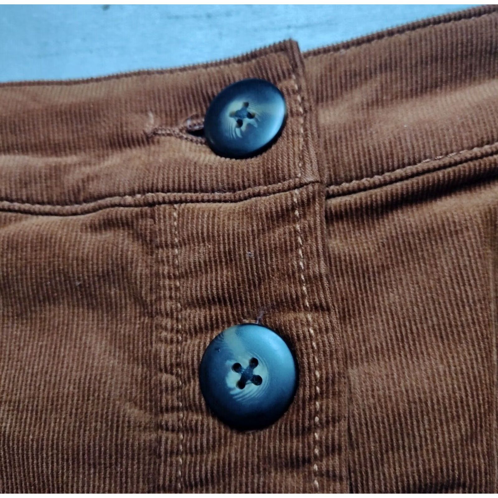 Vintage CABI Women Short Skirt Brown Button Front 18.5" Corduroy EUC XS? 4? Size 27" / US 4 / IT 40 - 7 Thumbnail