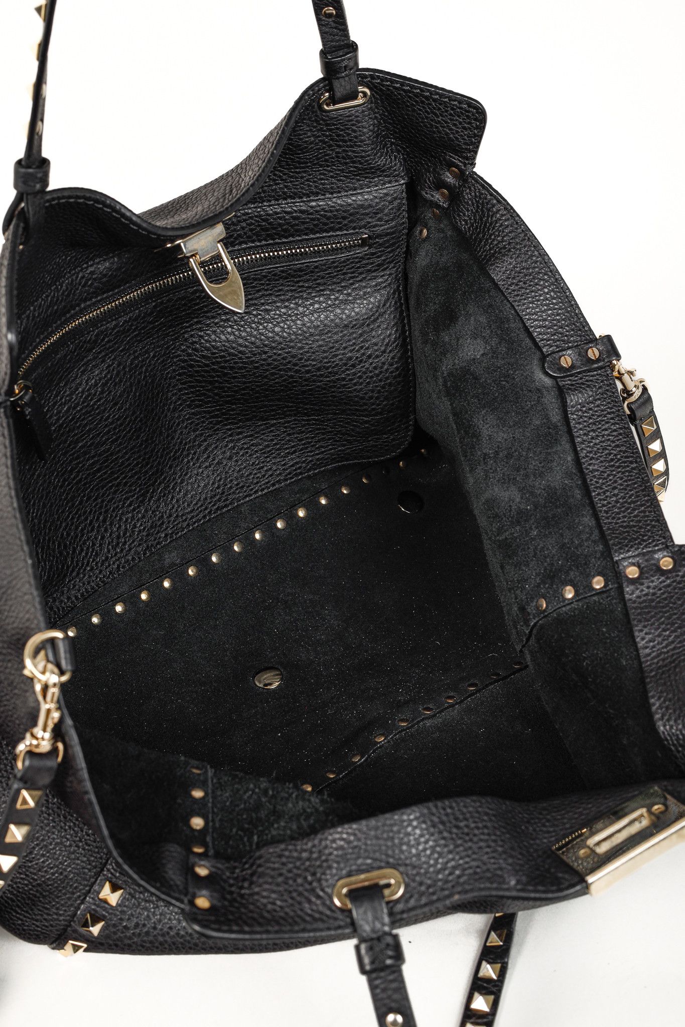 Valentino Valentino Garavani Medium Rockstud Pebbled Calfskin Tote Size ONE SIZE - 12 Thumbnail